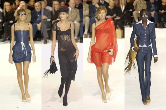Four runway looks from the Dolce & Gabbana Spring Summer 2002 ready-to-wear collection