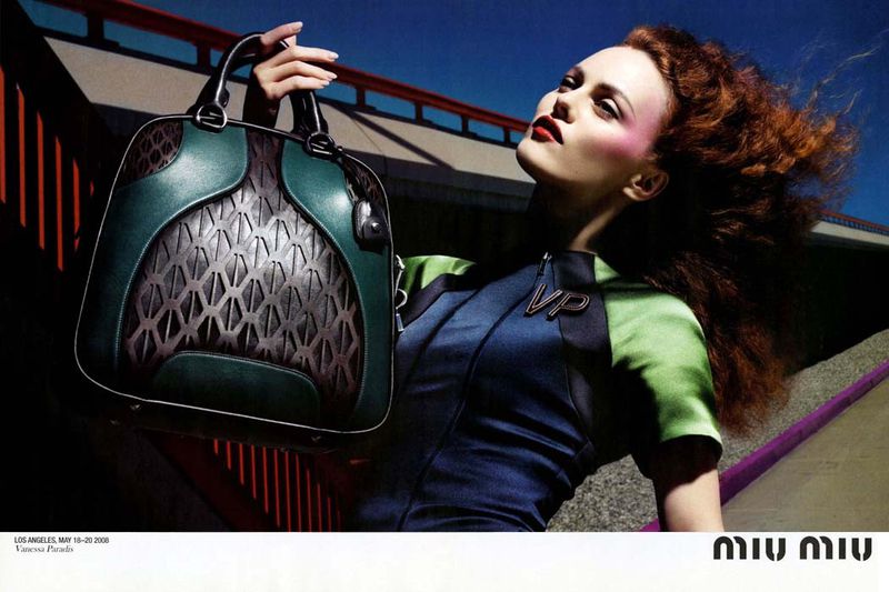 Miu Miu FW2008 black and navy bowling bag