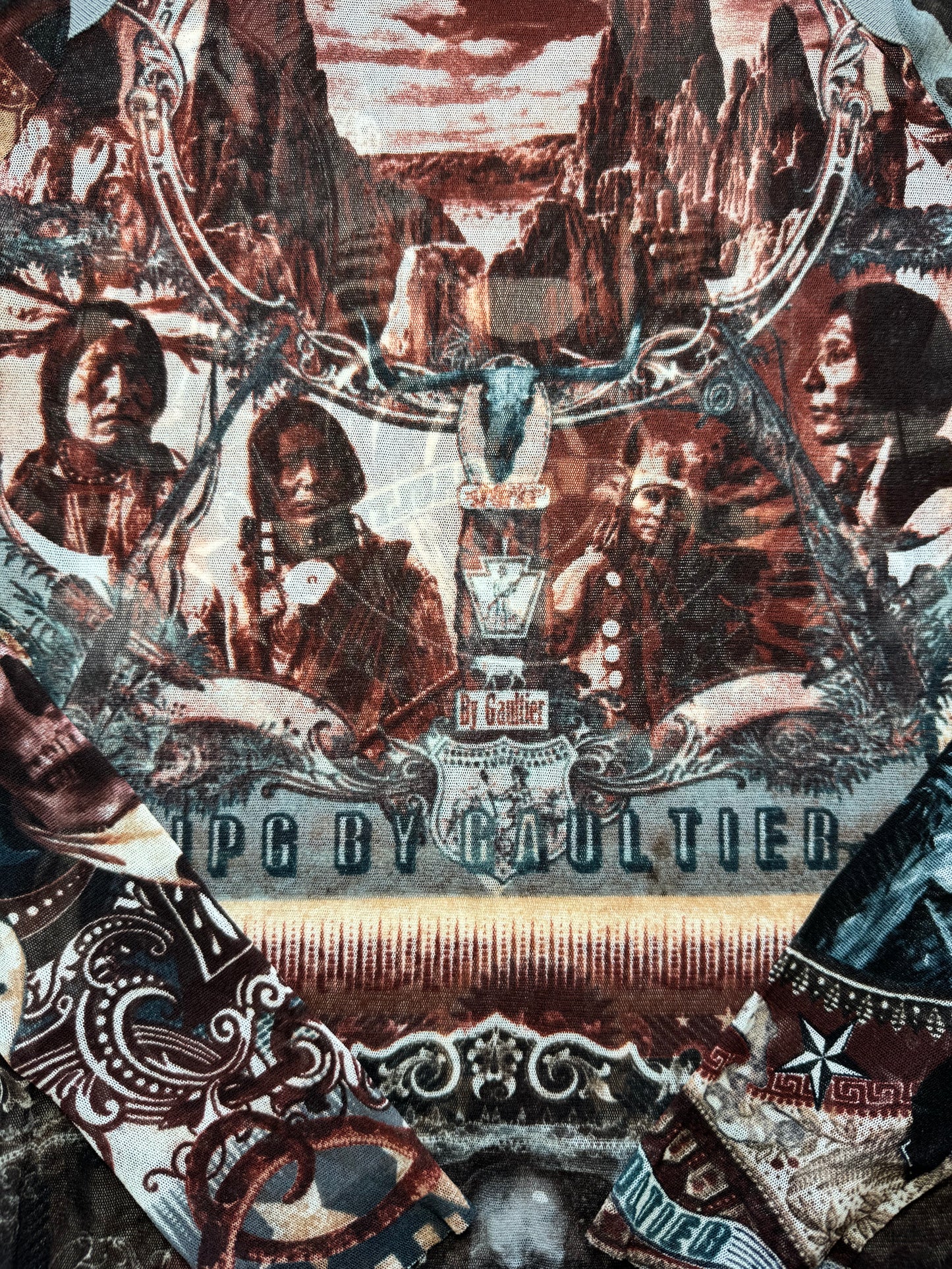 Jean Paul Gaultier 2004 brown and grey printed top