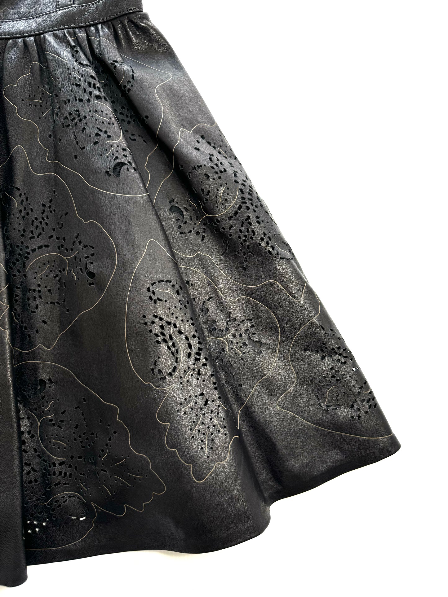 Roberto Cavalli black leather mini-dress