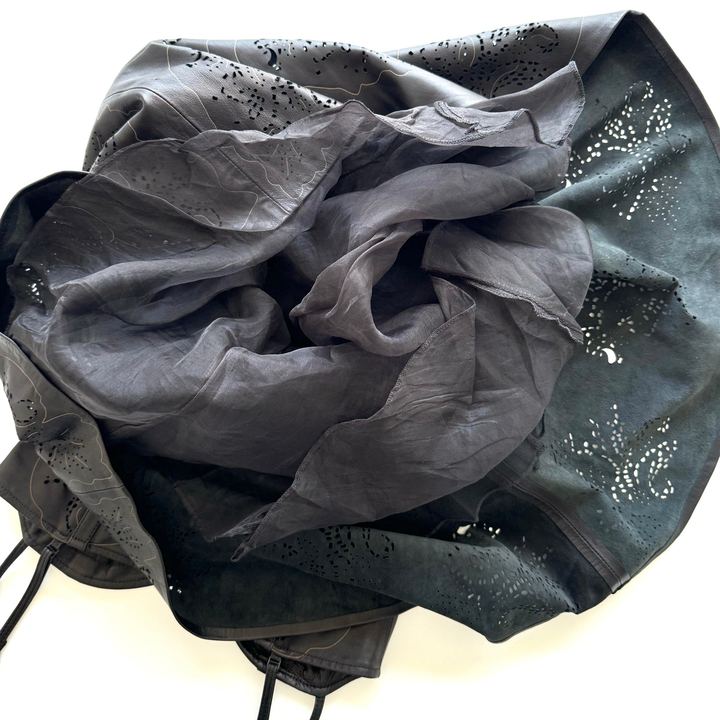 Roberto Cavalli black leather mini-dress