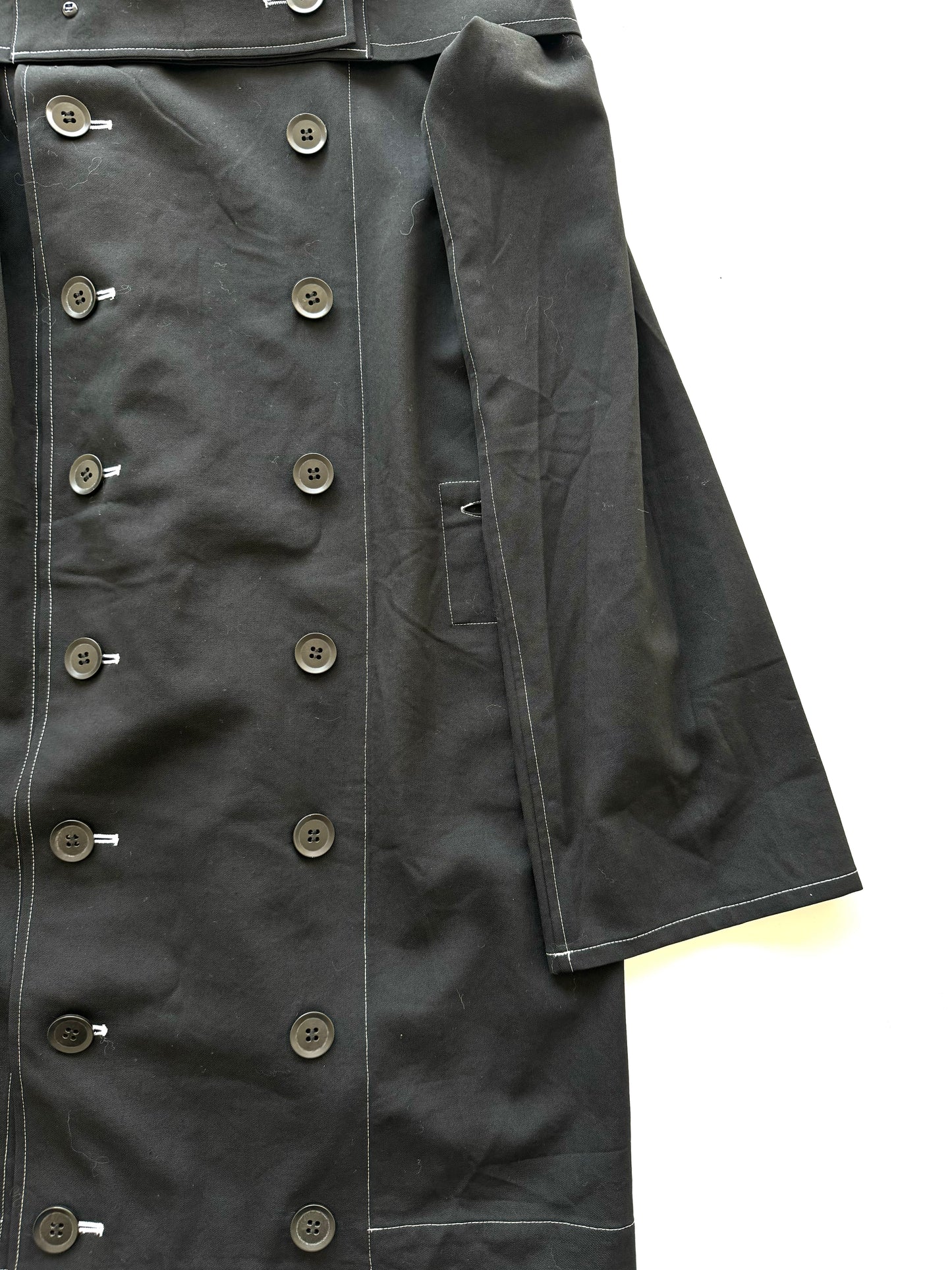 Yohji Yamamoto Y’s black off-shoulder coat