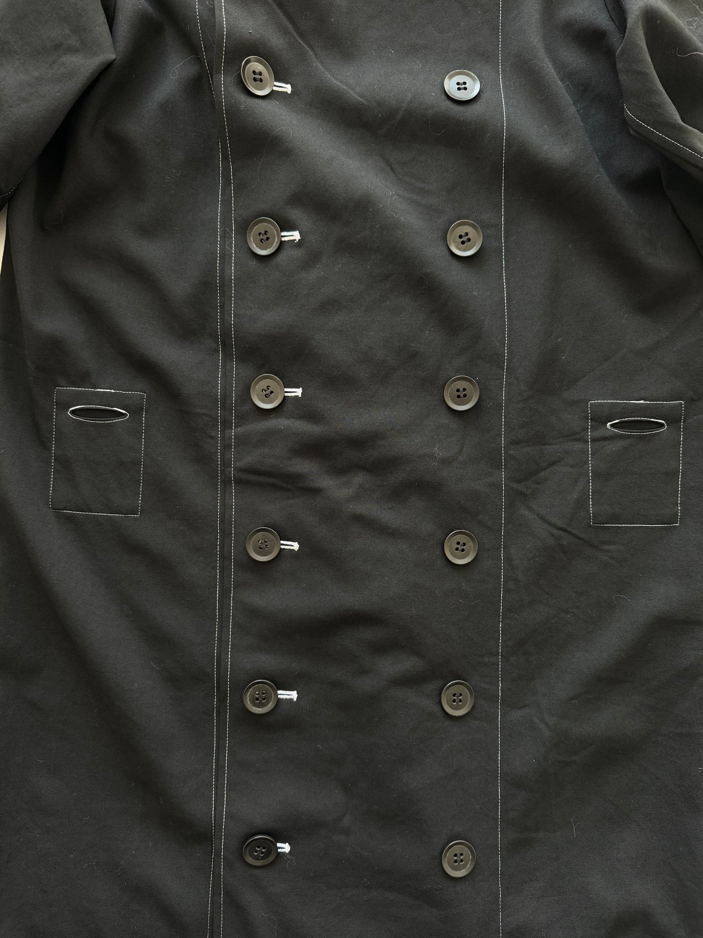 Yohji Yamamoto Y’s black off-shoulder coat