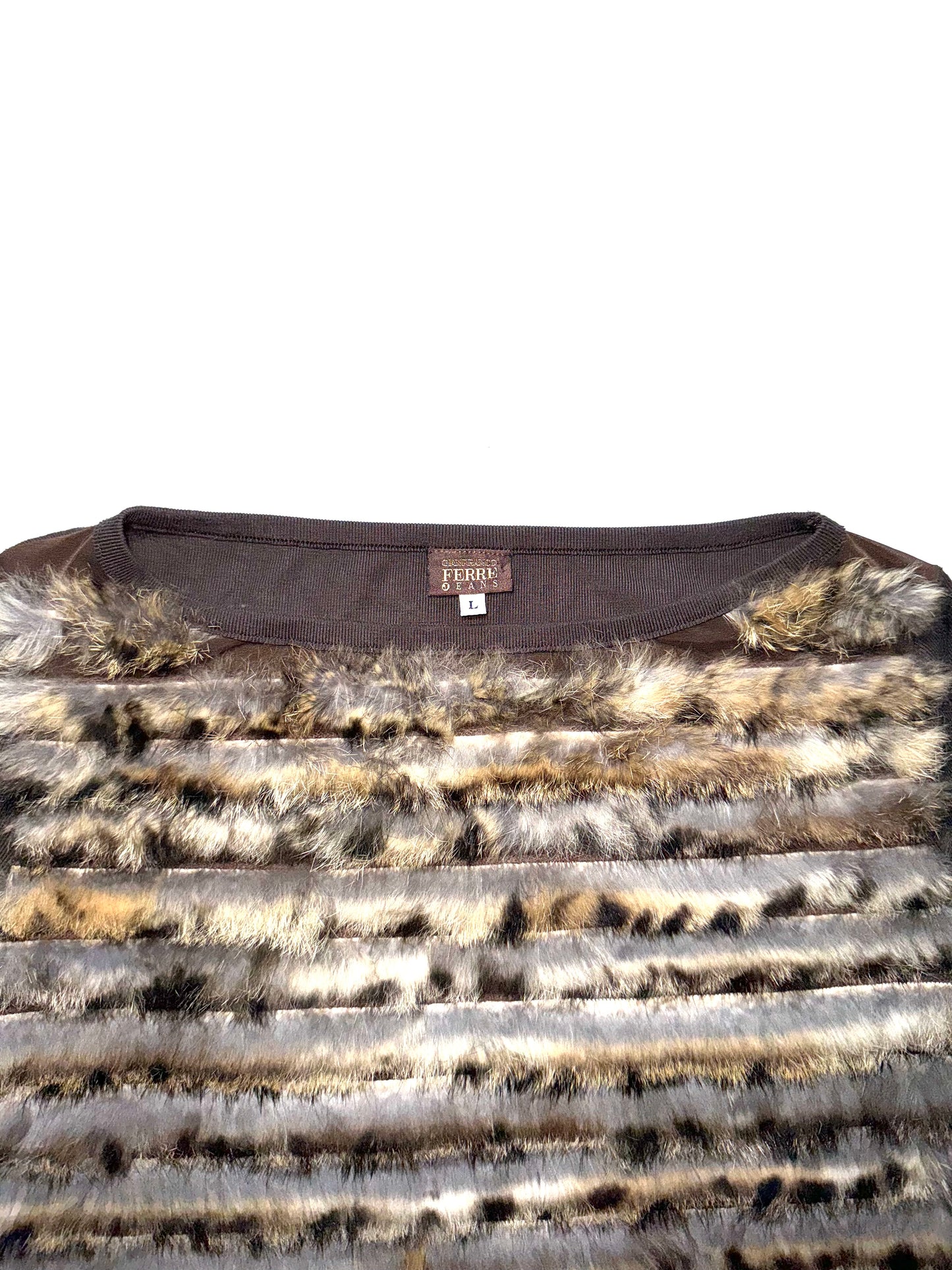 GF Ferre t-shirt with fur appliqué