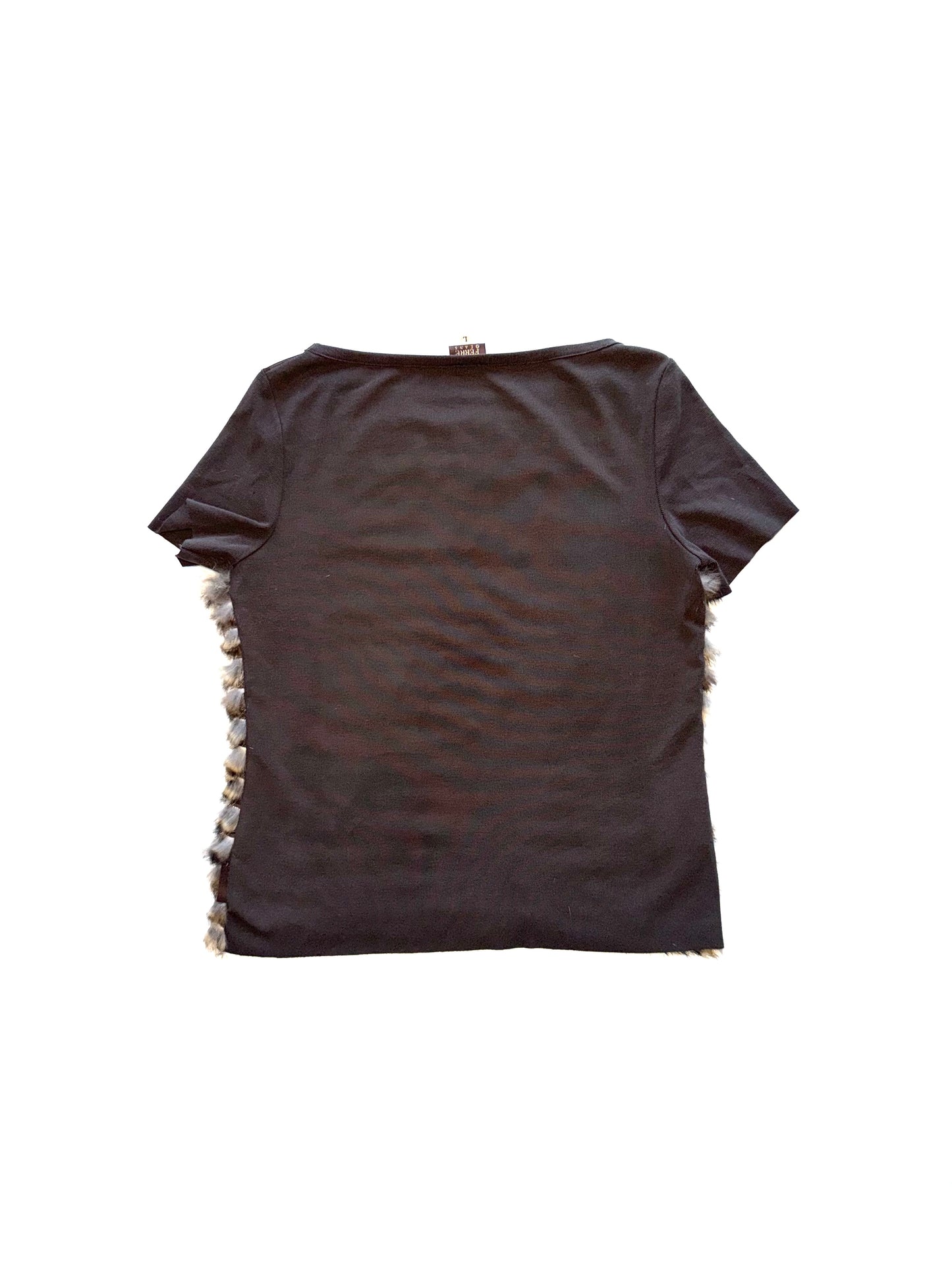 GF Ferre t-shirt with fur appliqué