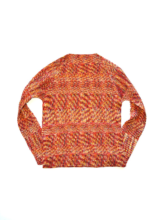 Issey Miyake red pleated longsleeve