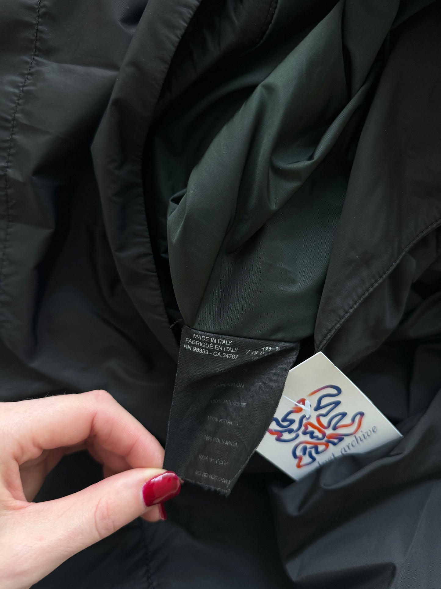 Prada 90s black nylon skirt