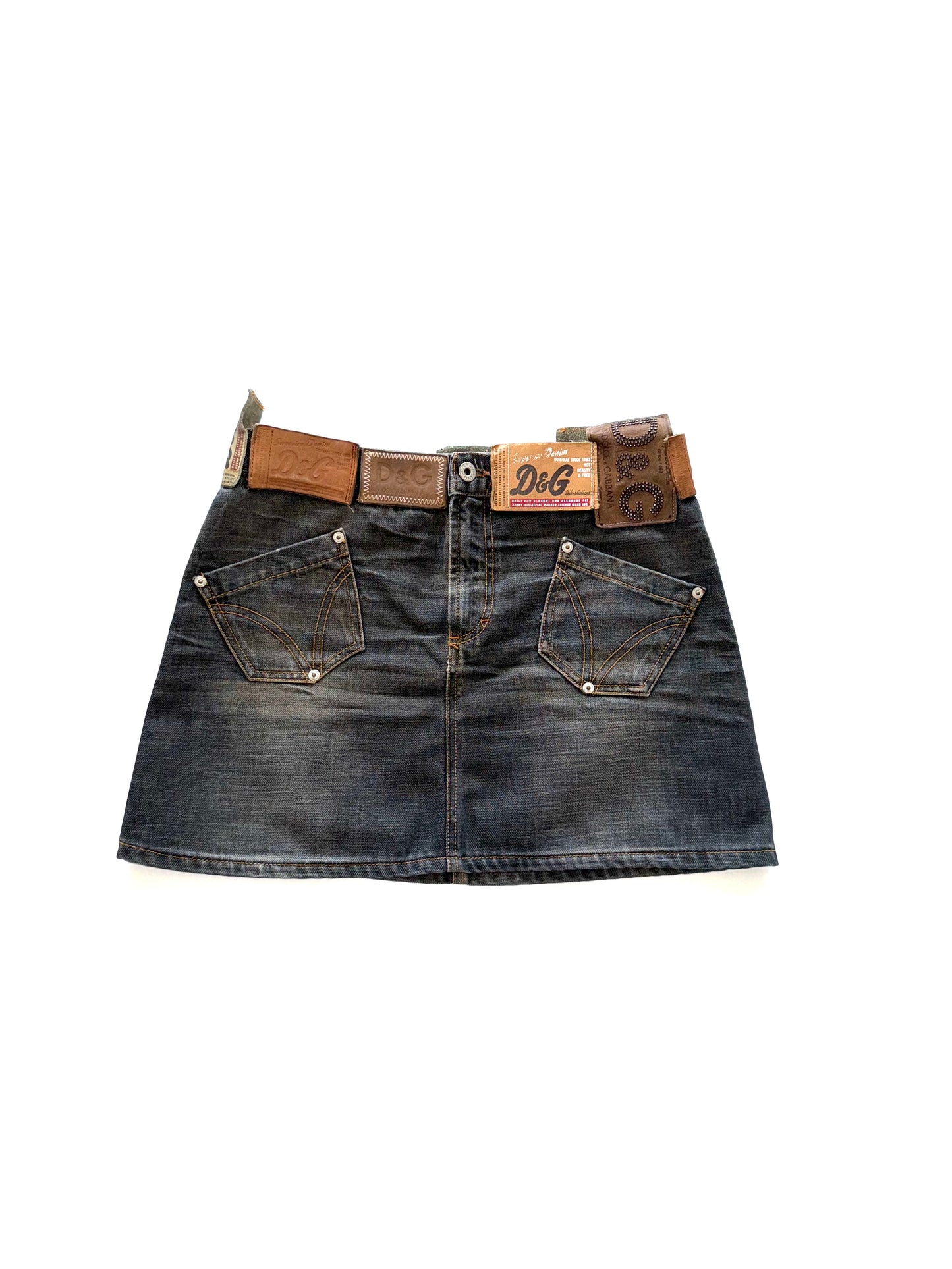 Dolce & Gabbana 2000s labels denim skirt