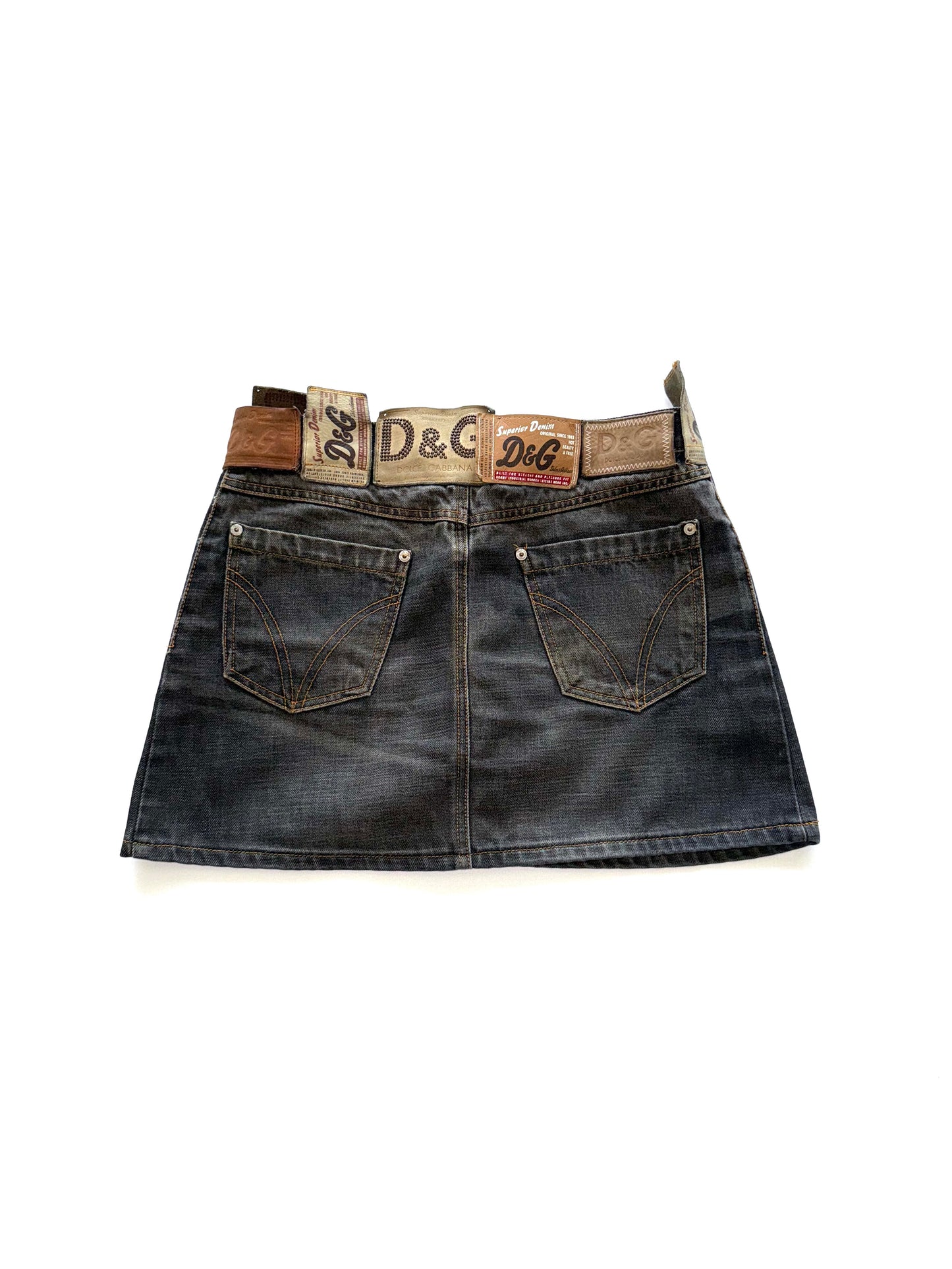 Dolce & Gabbana 2000s labels denim skirt