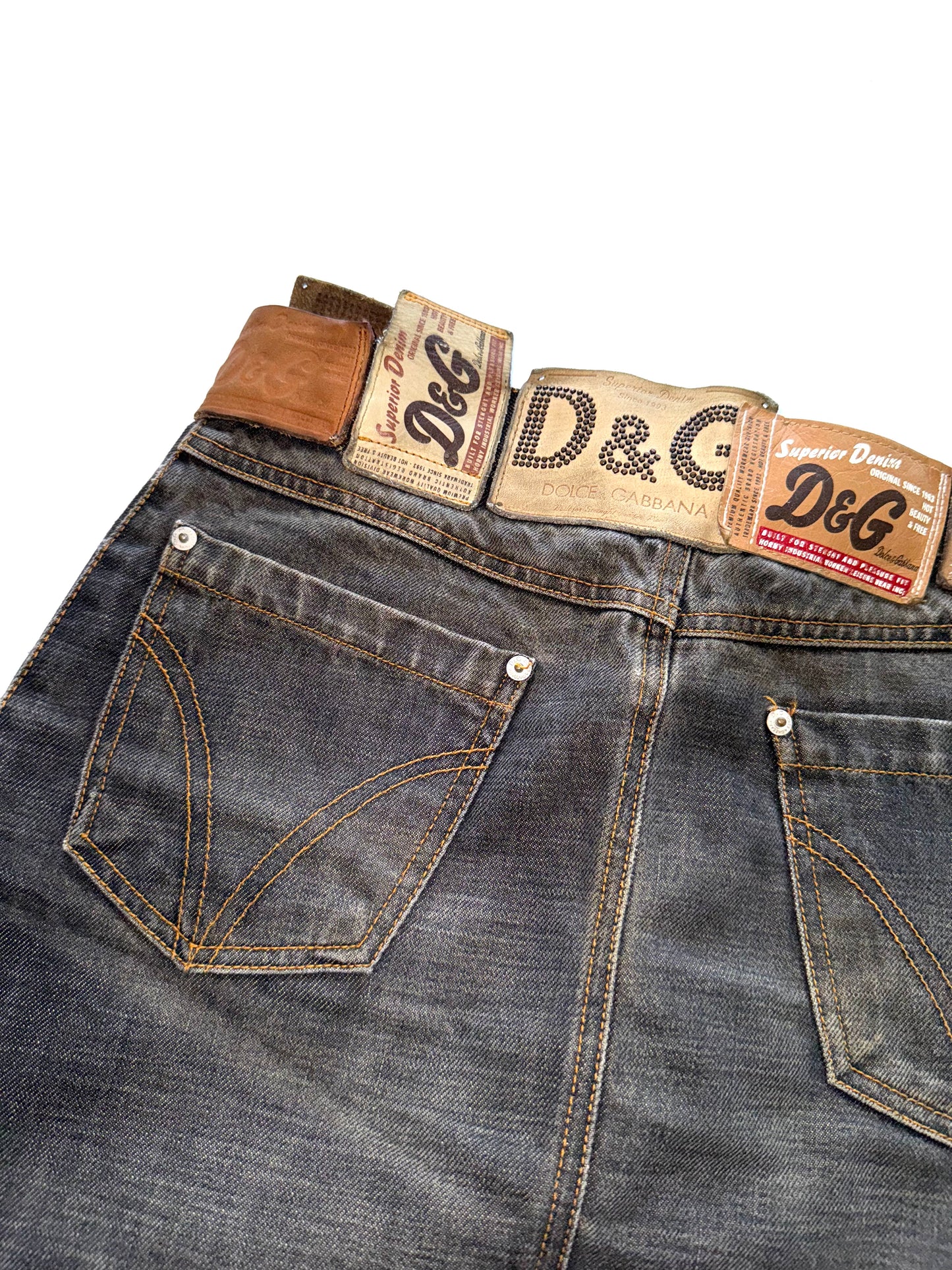 Dolce & Gabbana 2000s labels denim skirt