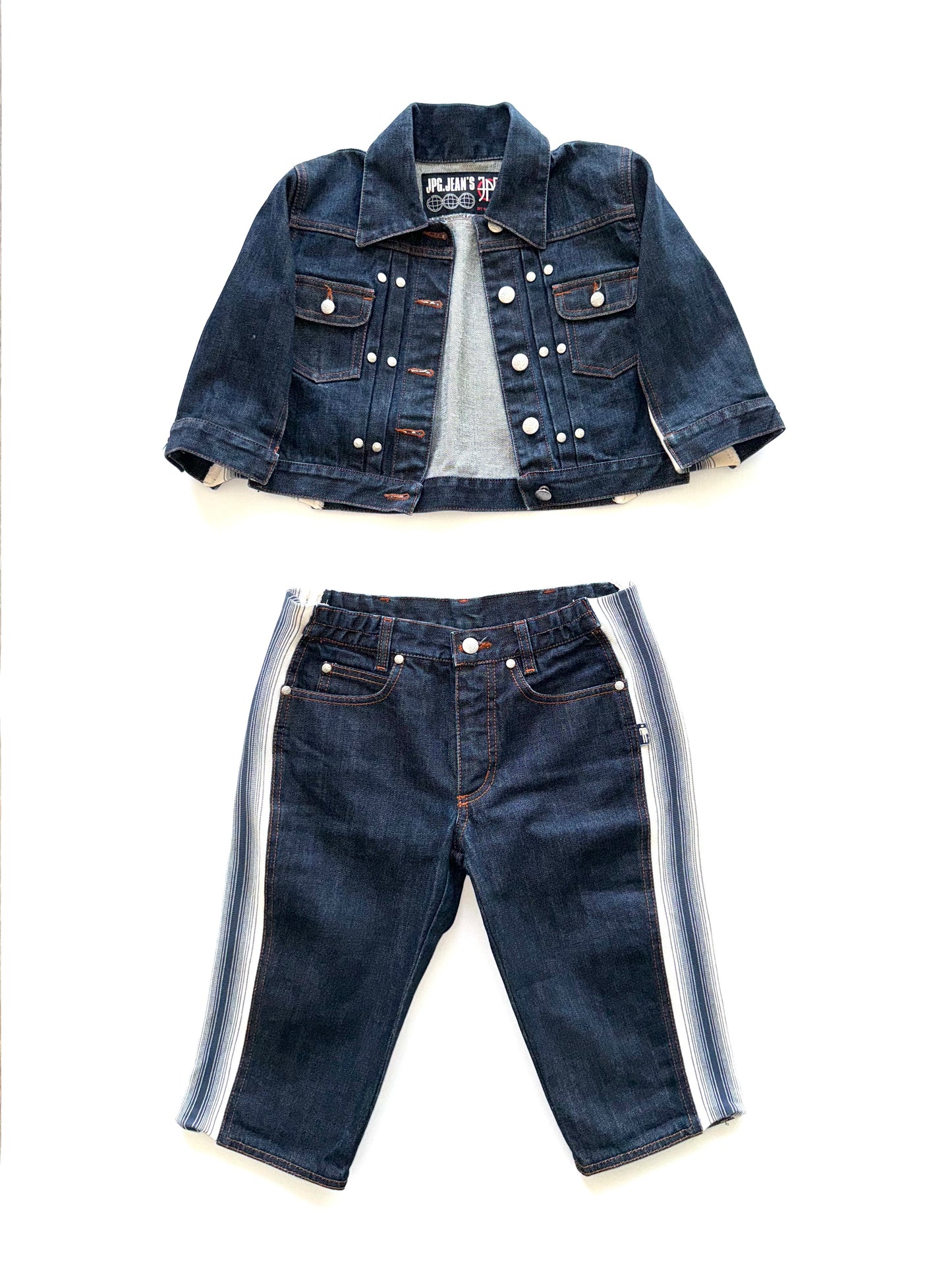 Jean Paul Gaultier cropped denim set