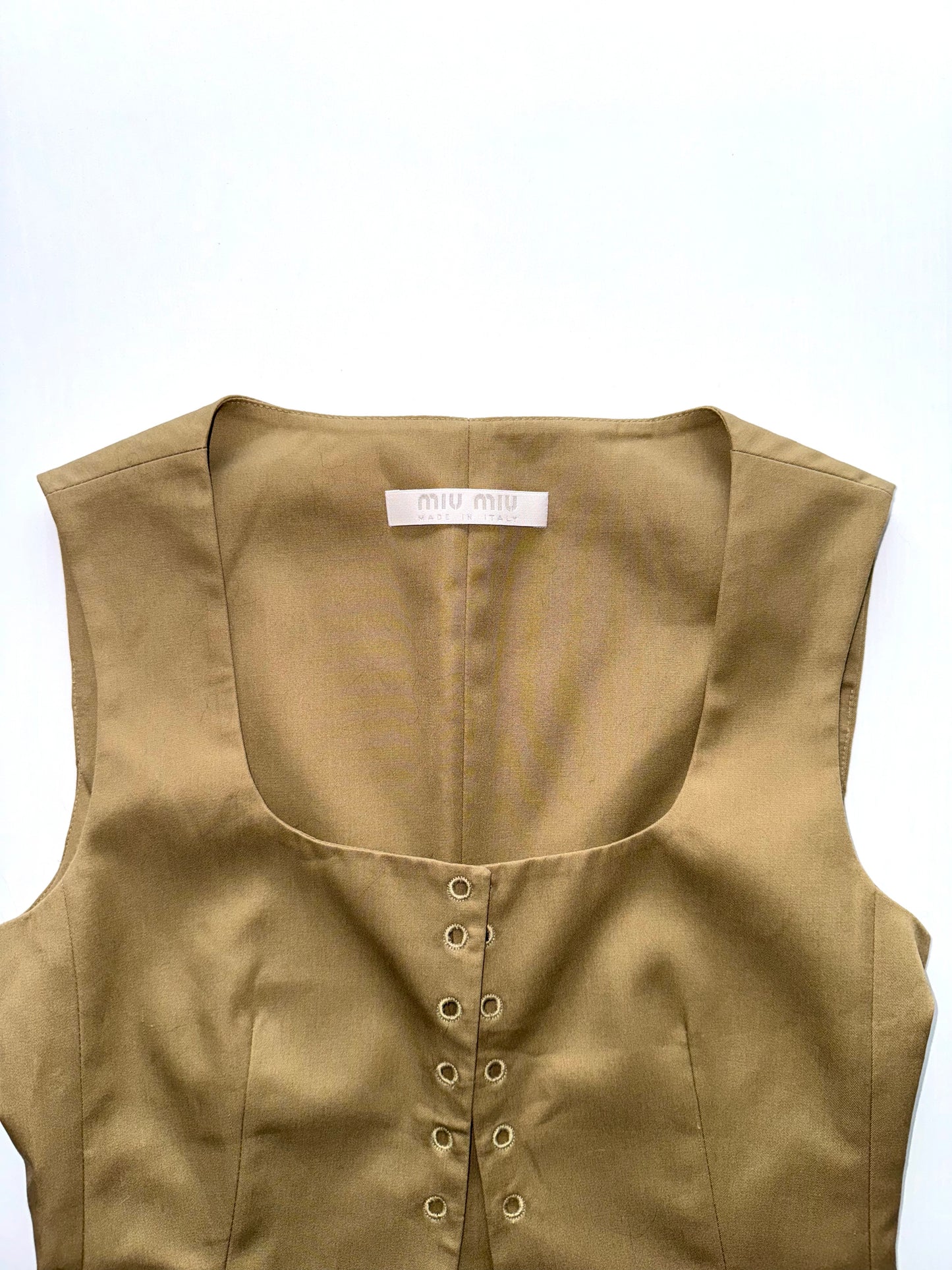 Miu Miu SS1998 khaki corset top