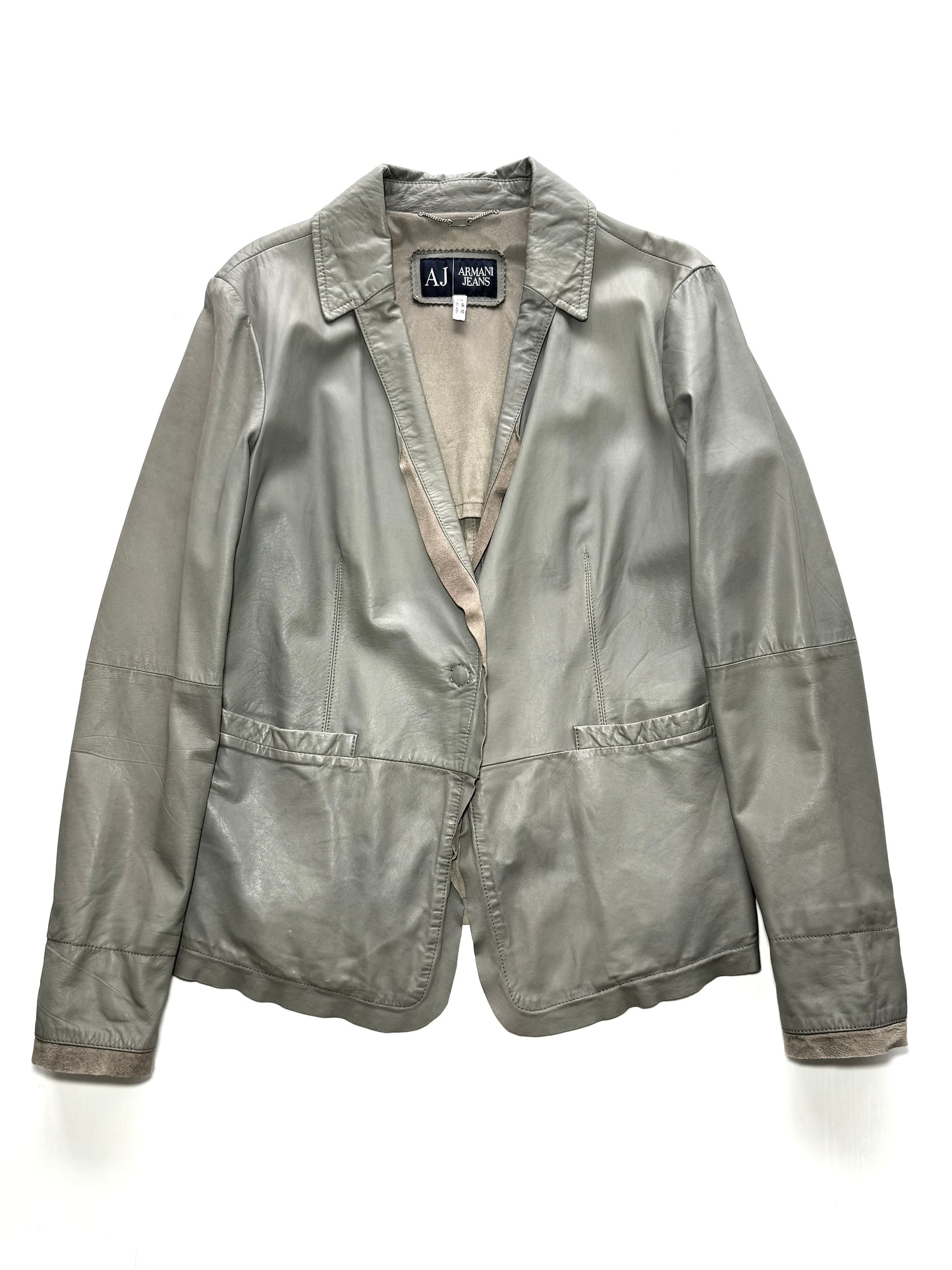 Armani Jeans grey leather blazer