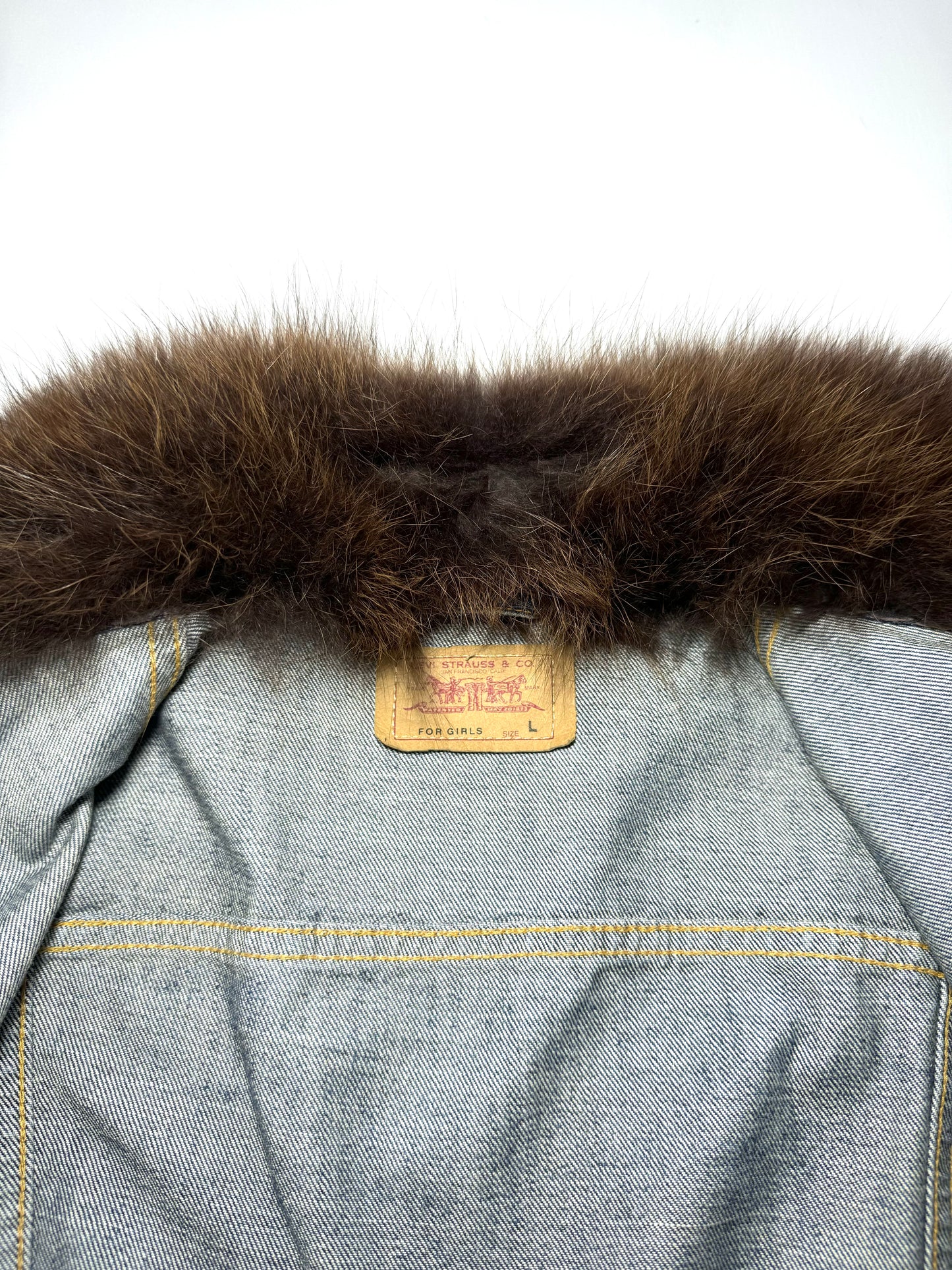 Levi's denim jacket with fur trim