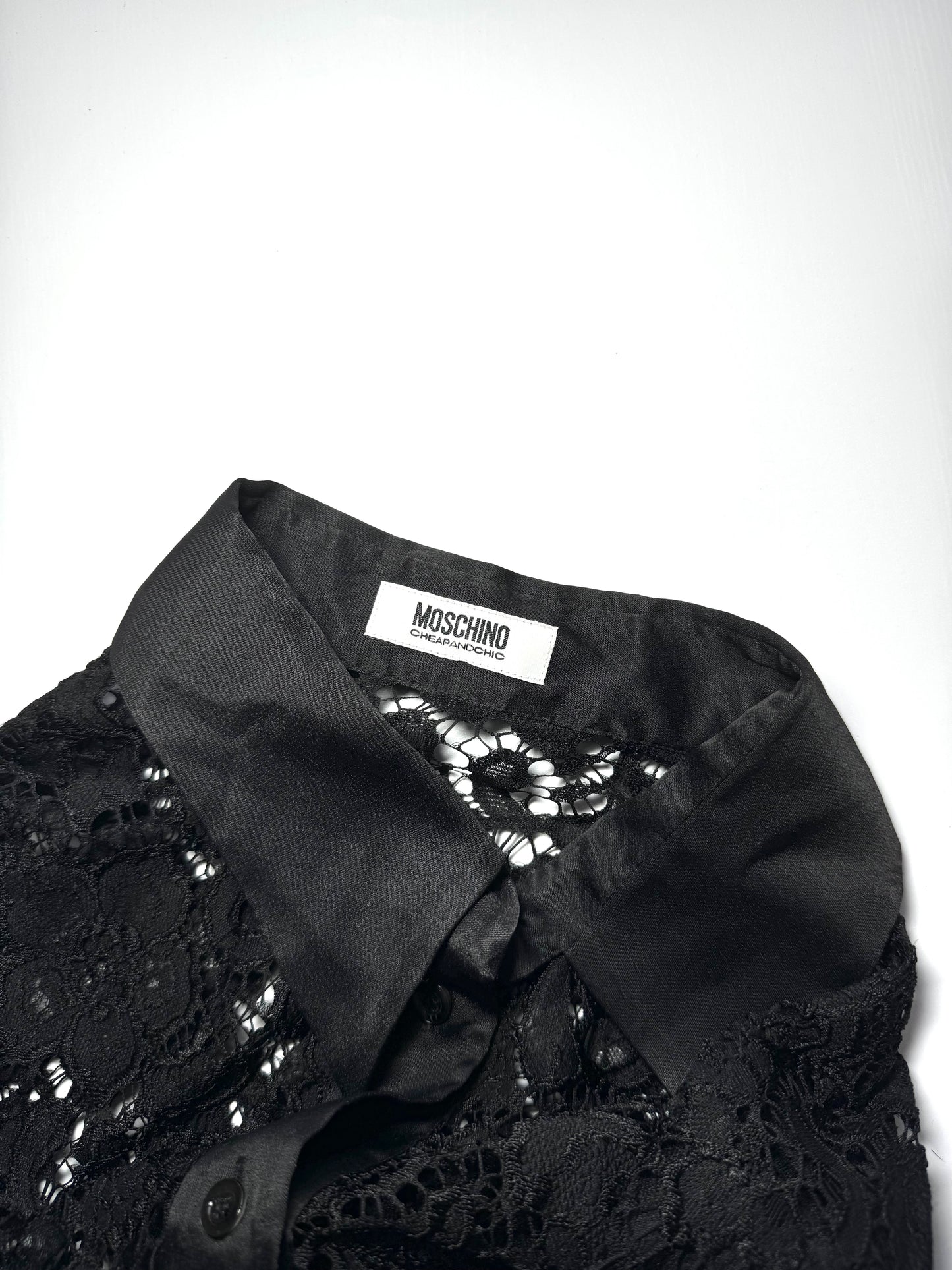 Moschino black lace shirt with undershirt
