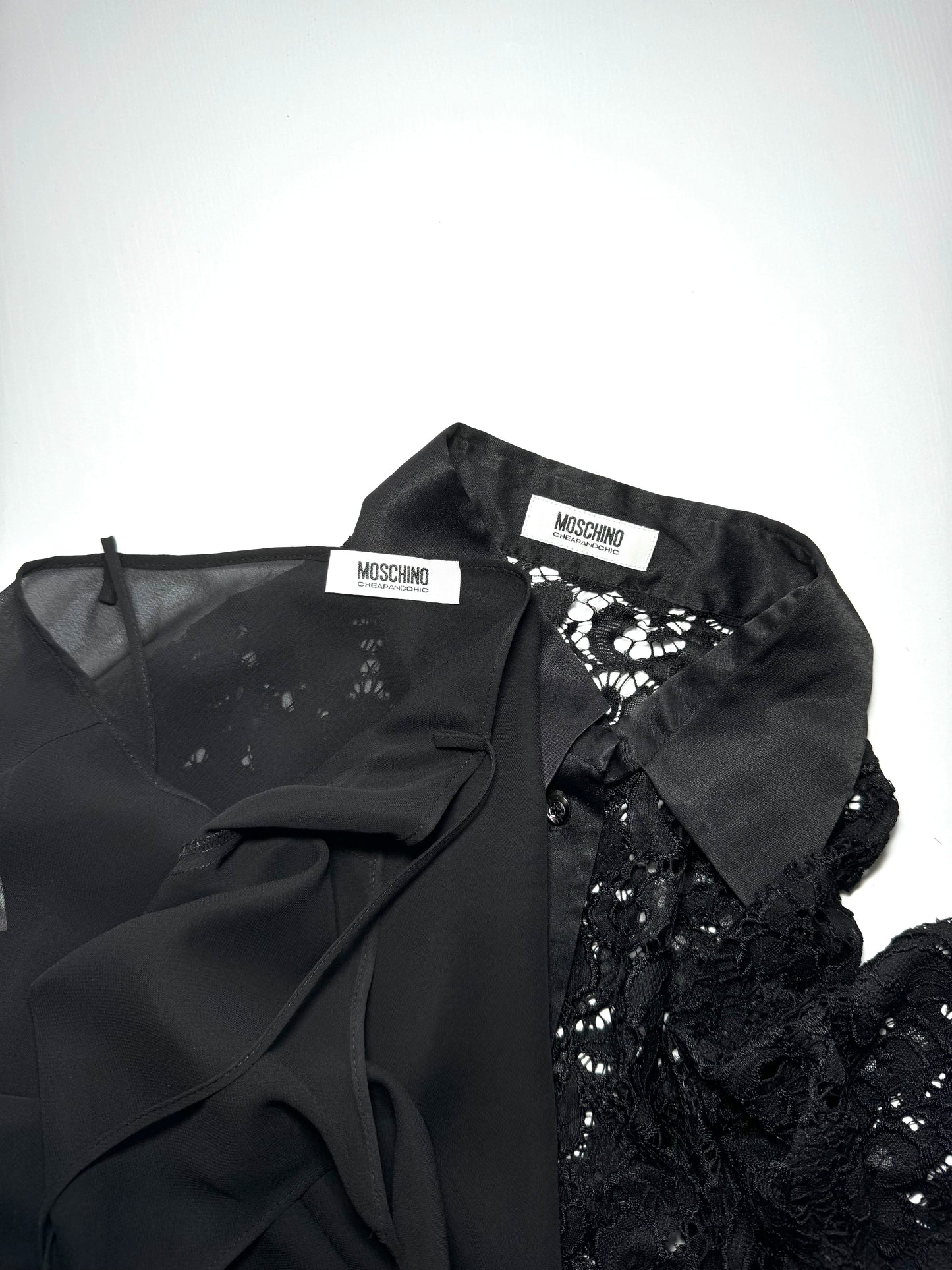 Moschino black lace shirt with undershirt