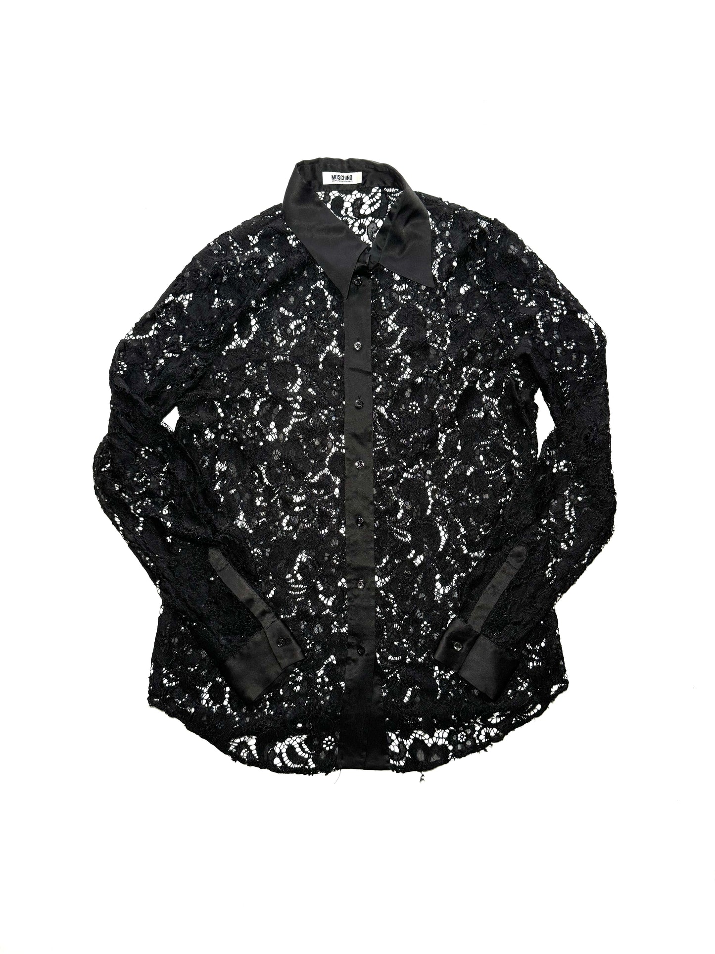 Moschino black lace shirt with undershirt