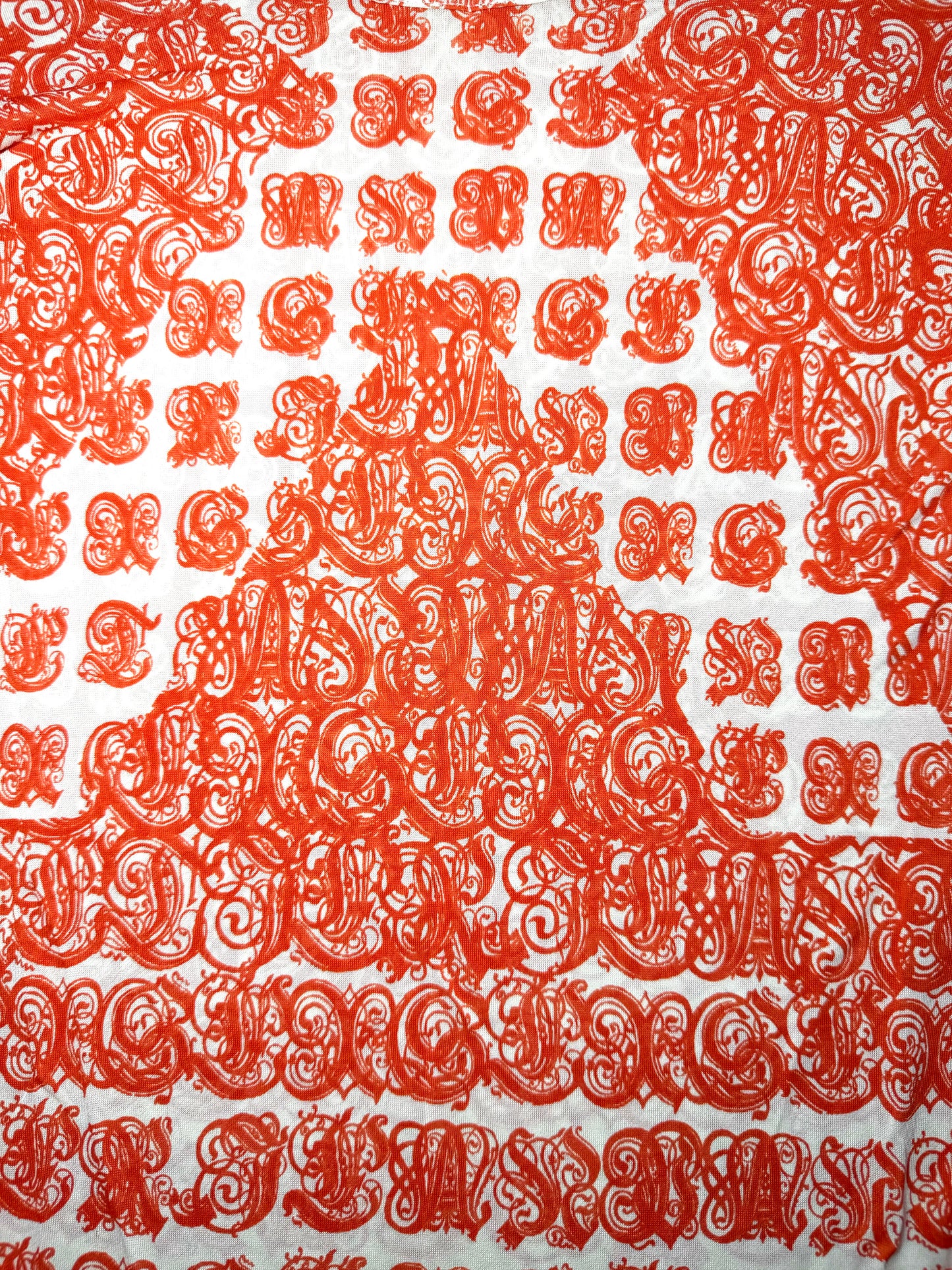 Jean Paul Gaultier red printed mesh top