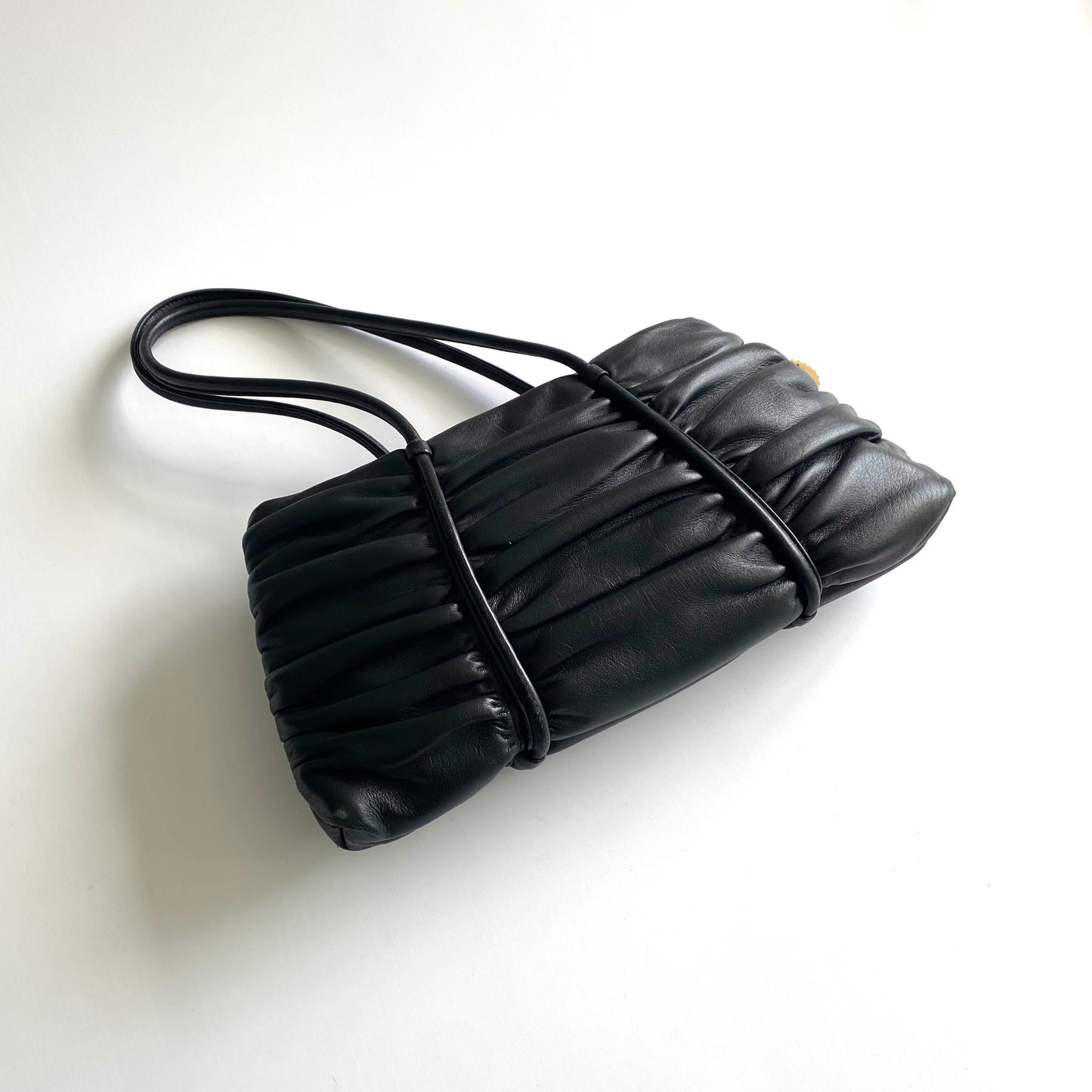 Moschino black woven leather shoulder bag