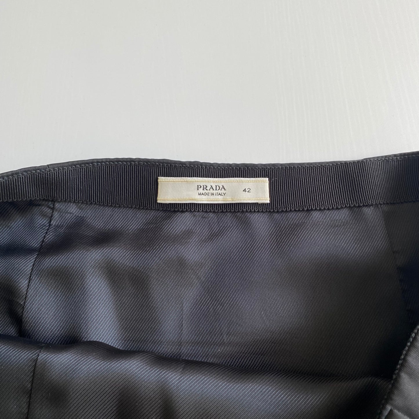 Prada FW2008 black nylon ruffled skirt