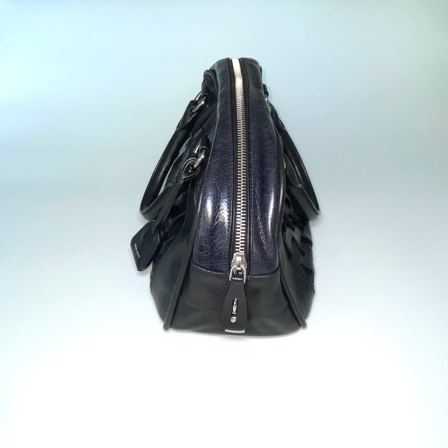 Miu Miu FW2008 black and navy bowling bag