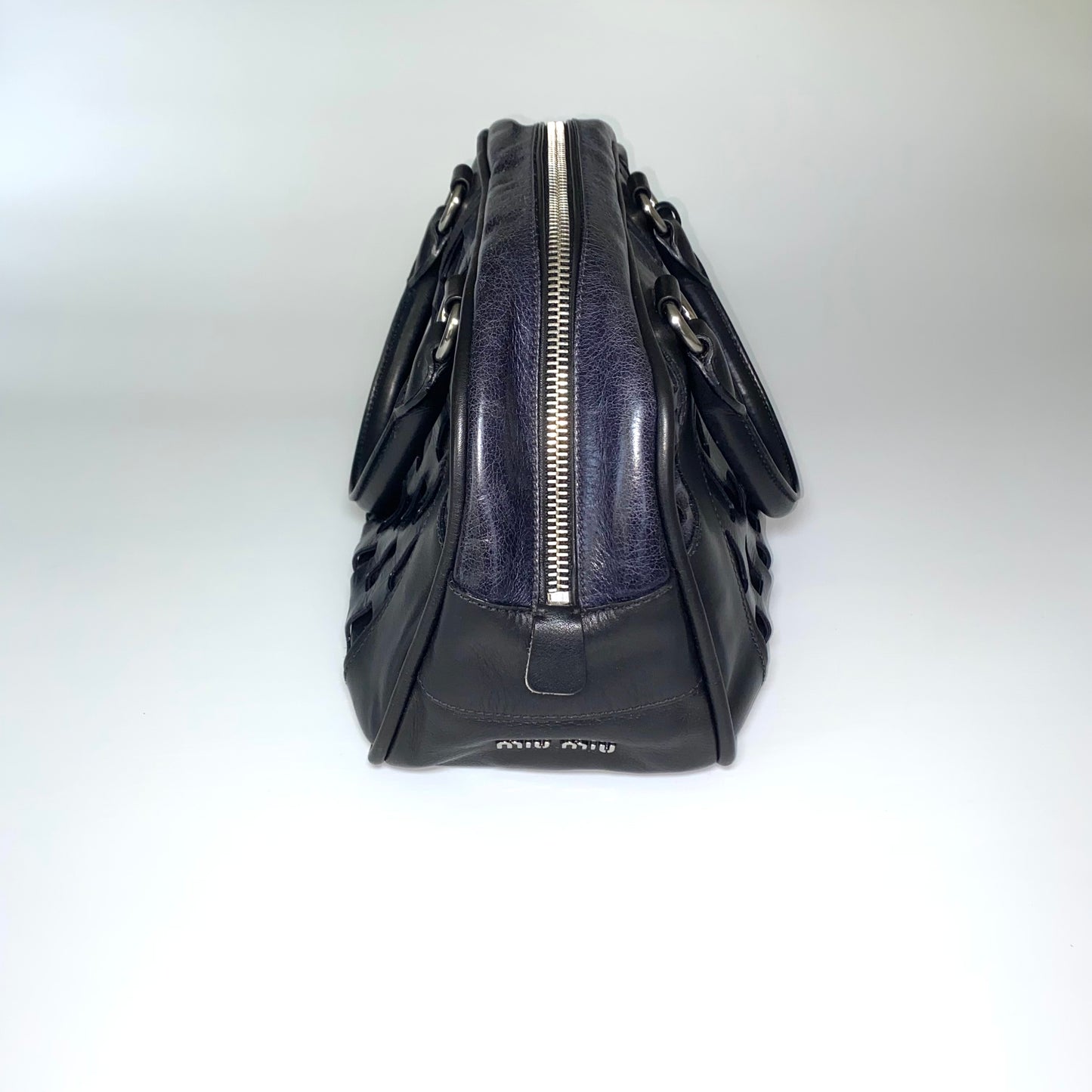 Miu Miu FW2008 black and navy bowling bag