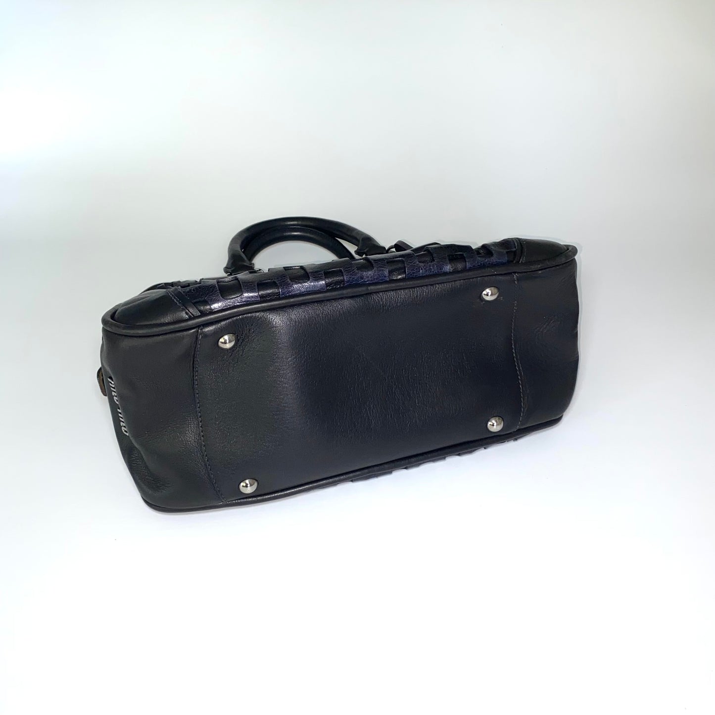 Miu Miu FW2008 black and navy bowling bag