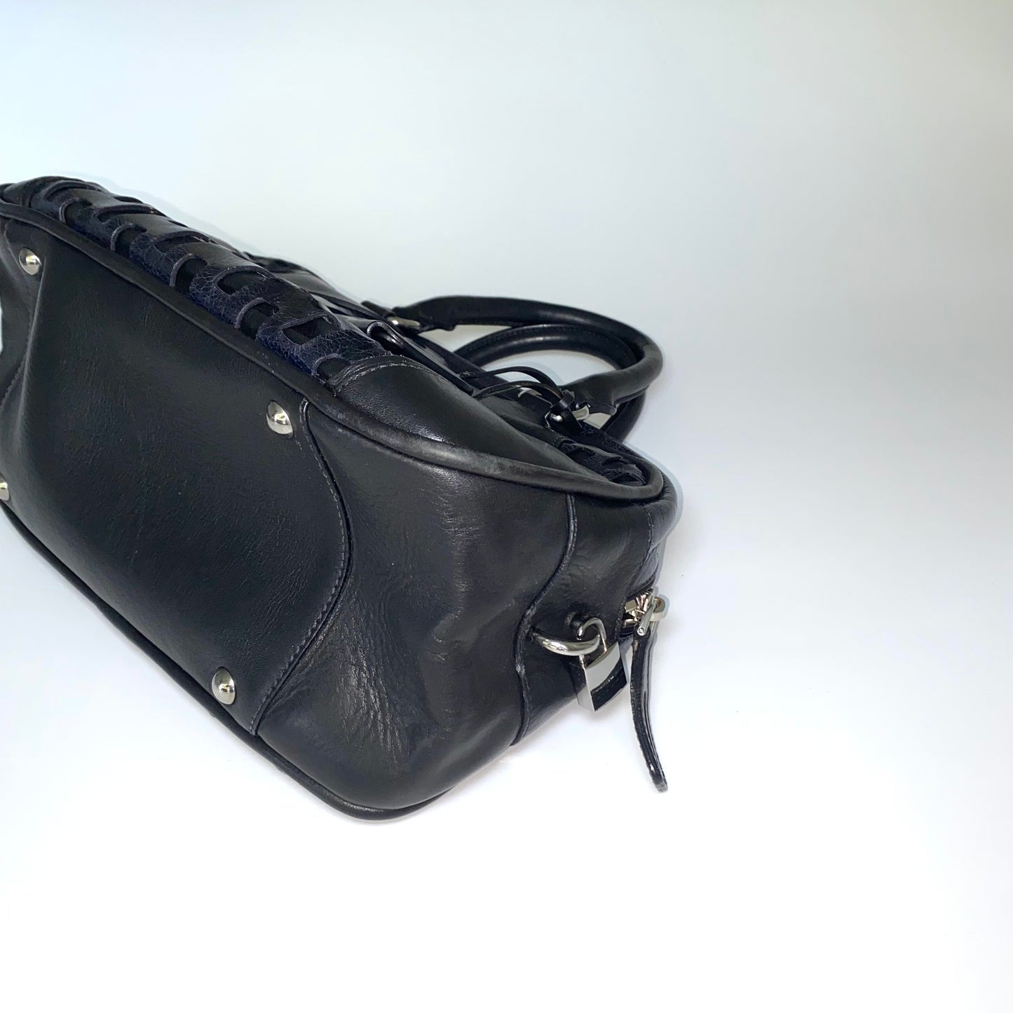 Miu Miu FW2008 black and navy bowling bag