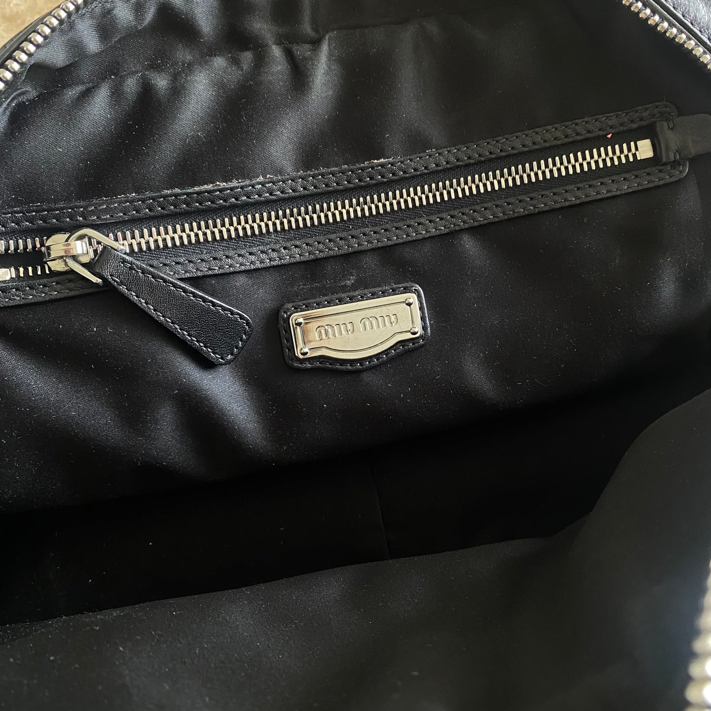 Miu Miu FW2008 black and navy bowling bag