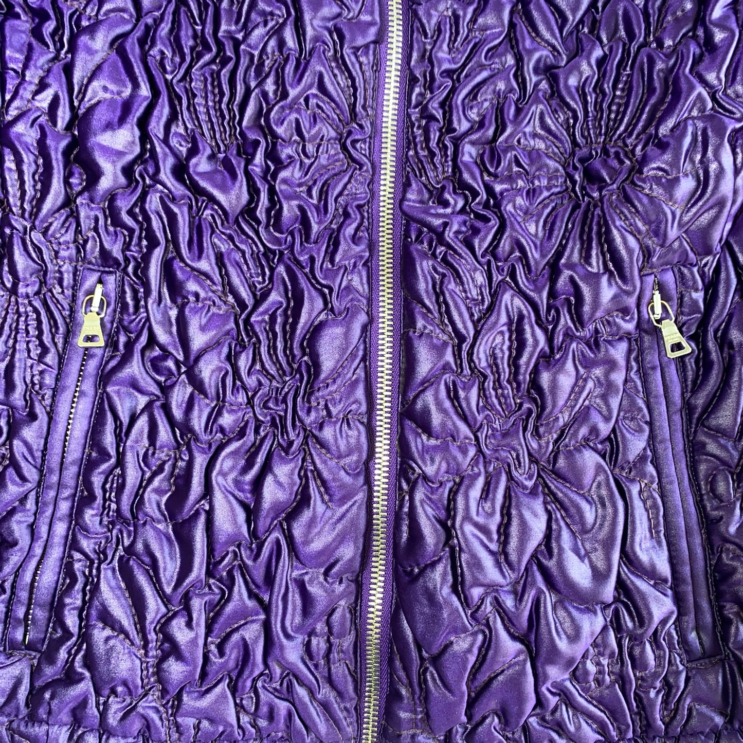 Prada 2000s purple matelasse jacket