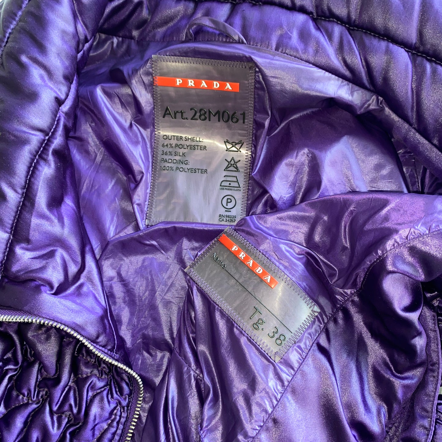 Prada 2000s purple matelasse jacket