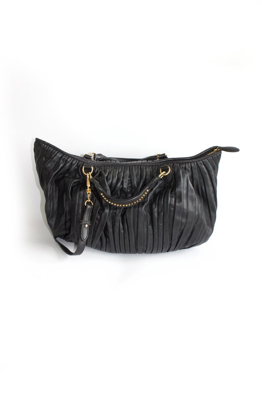 Miu Miu plissé leather crossbody bag