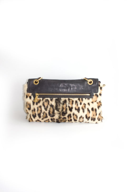Miu Miu cheetah print calf fur & leather handbag