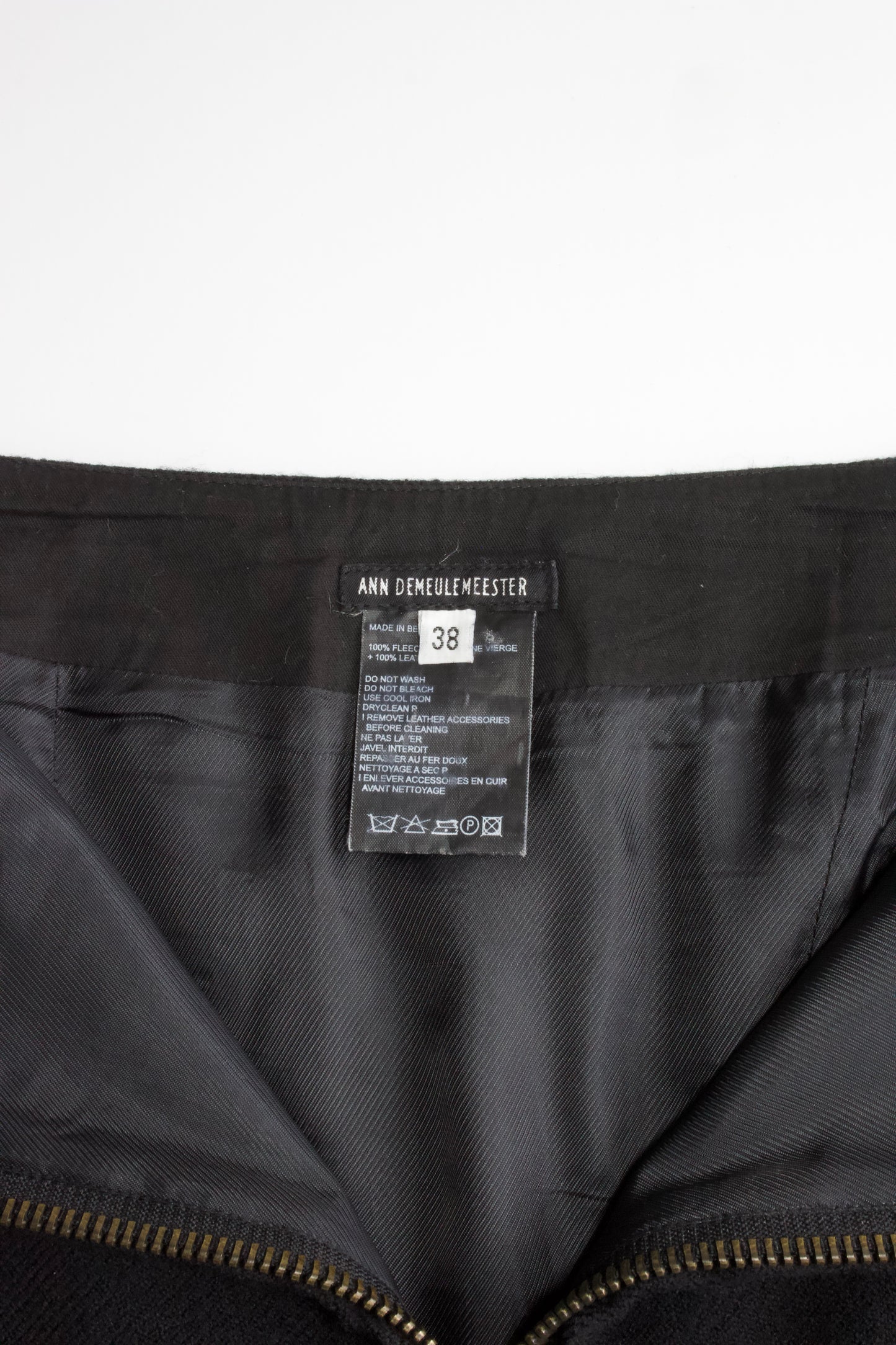 Ann Demeulemeester 2000s black wool skirt