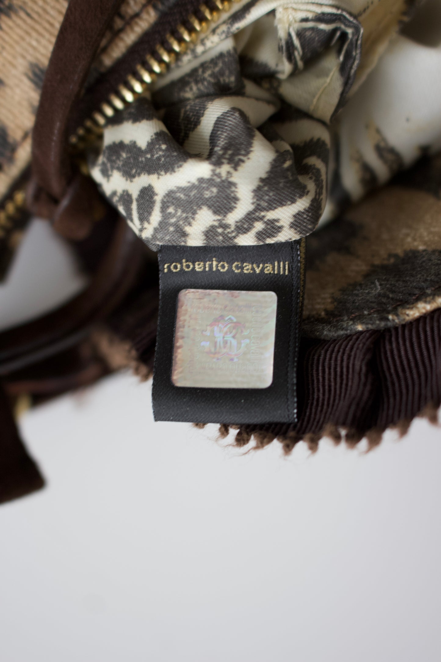 Roberto Cavalli 2000s cheetah print shoulder bag