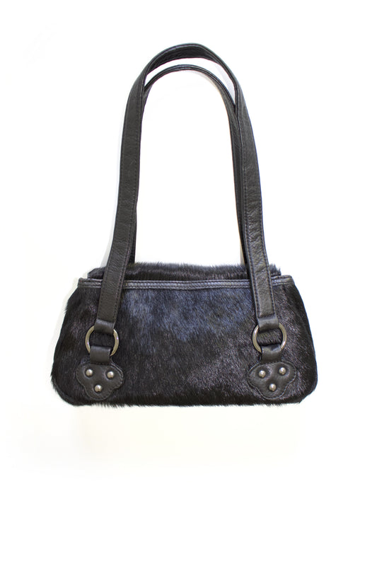 Christian Lacroix black cowhide shoulder bag