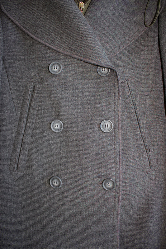 Dolce & Gabbana 2000s grey wool jacket with fur hood
