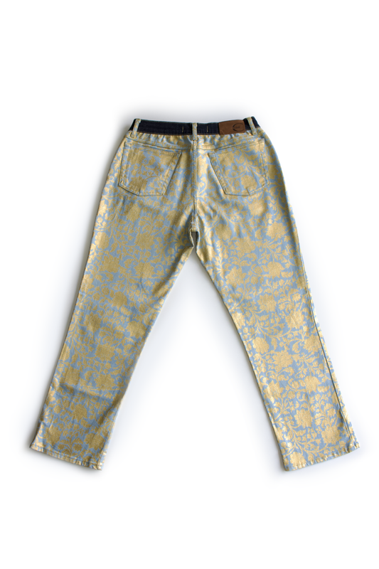 Roberto Cavalli golden floral jeans