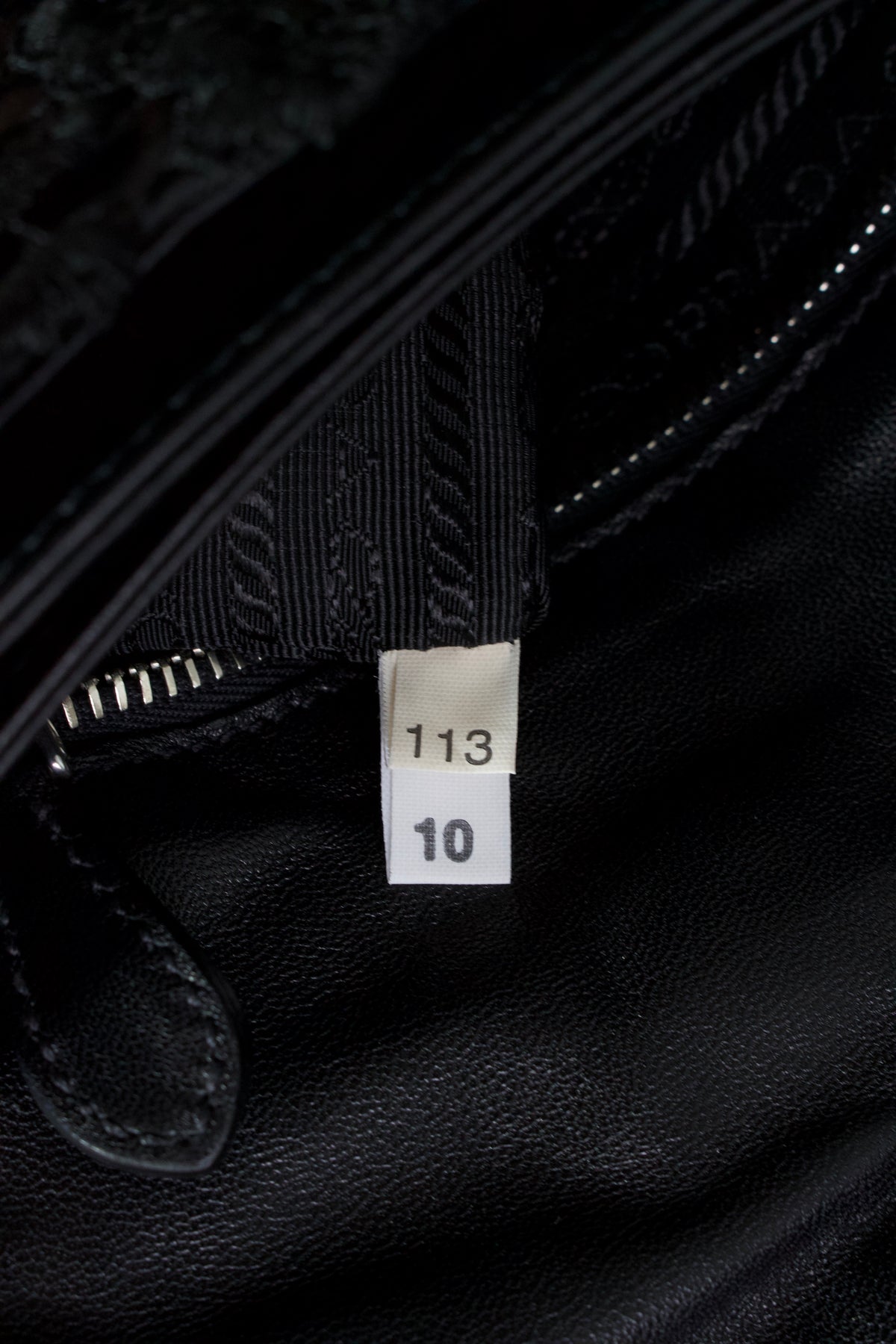 Prada FW 2008 black lace & leather shoulder bag
