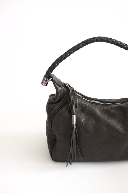 Miu Miu black napa leather hobo