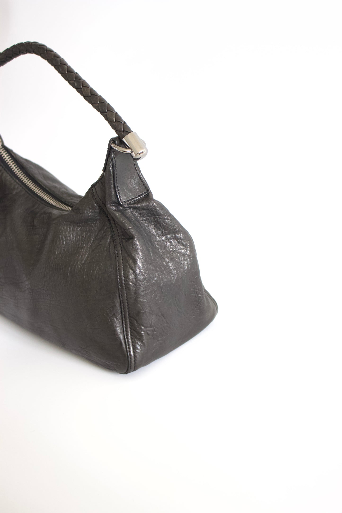 Miu Miu black napa leather hobo