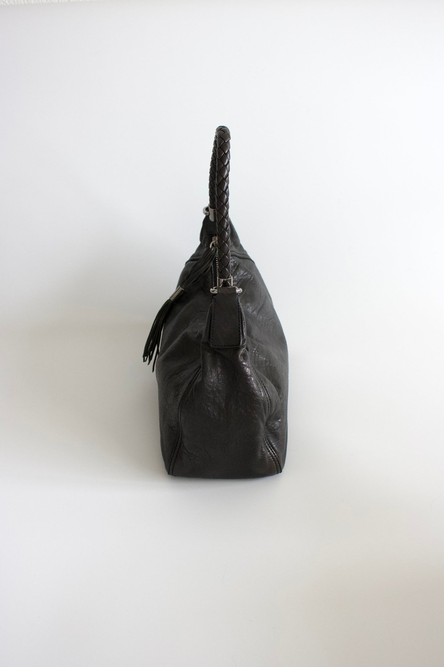 Miu Miu black napa leather hobo