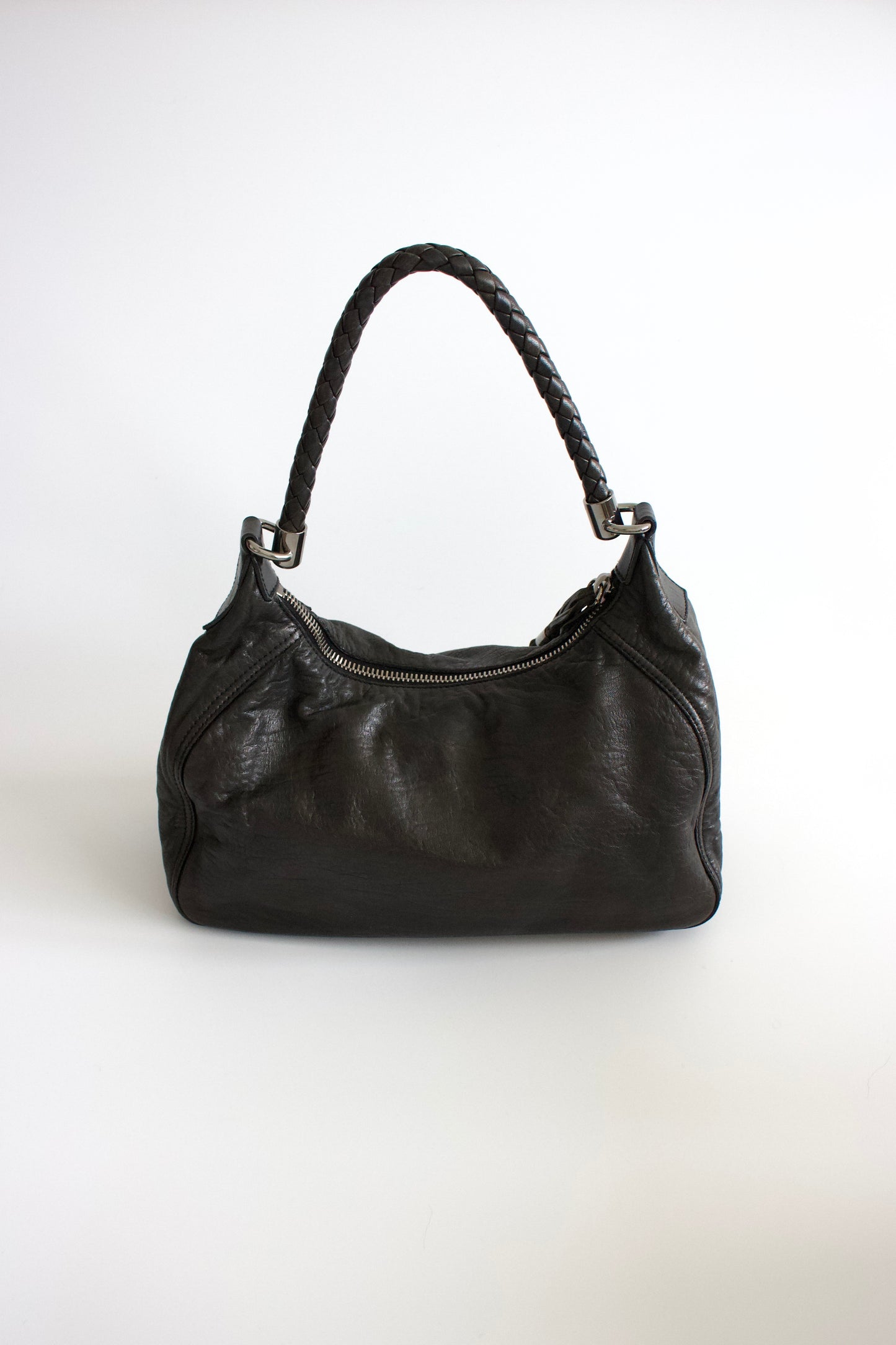 Miu Miu black napa leather hobo