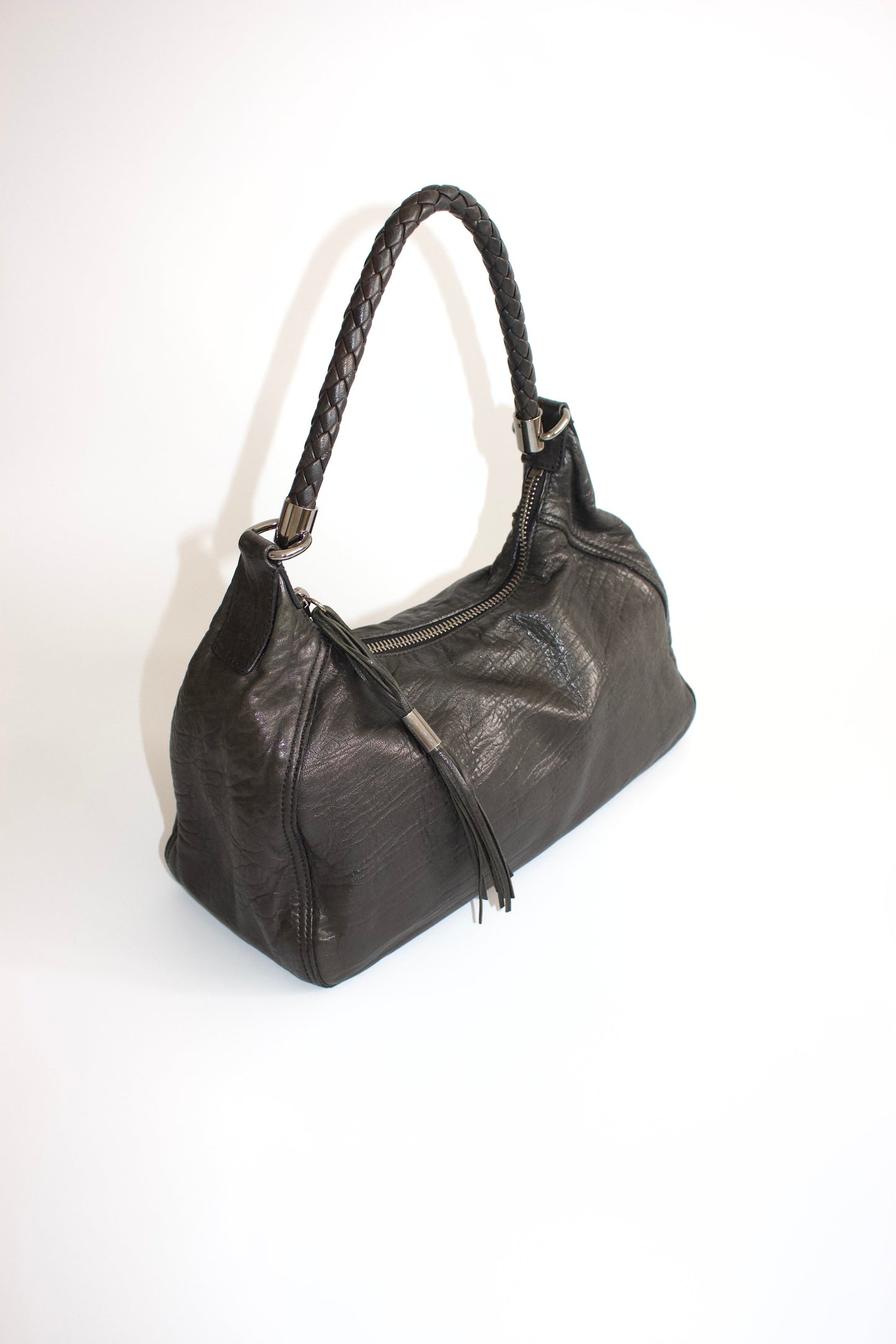 Miu Miu black napa leather hobo