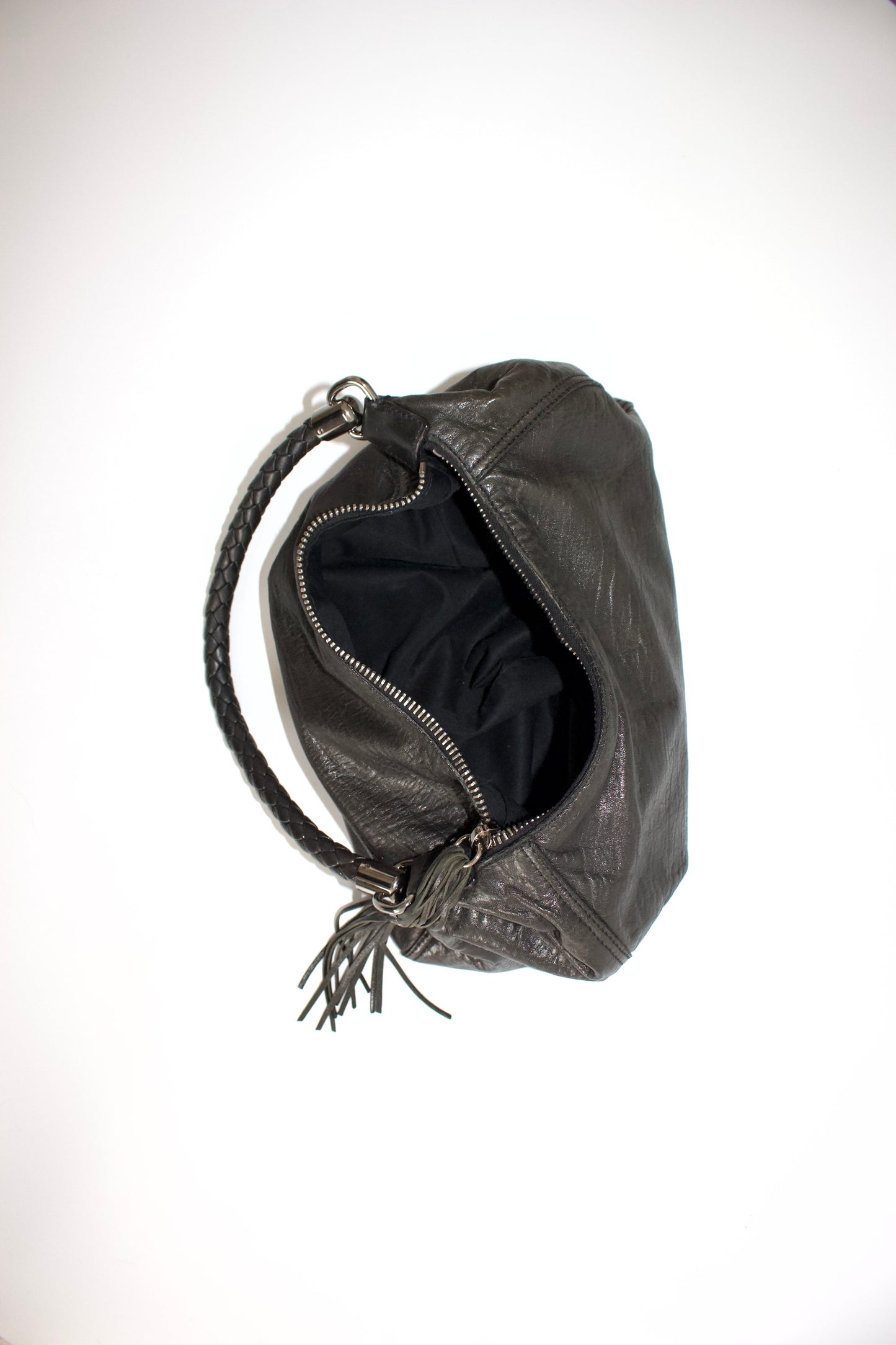 Miu Miu black napa leather hobo