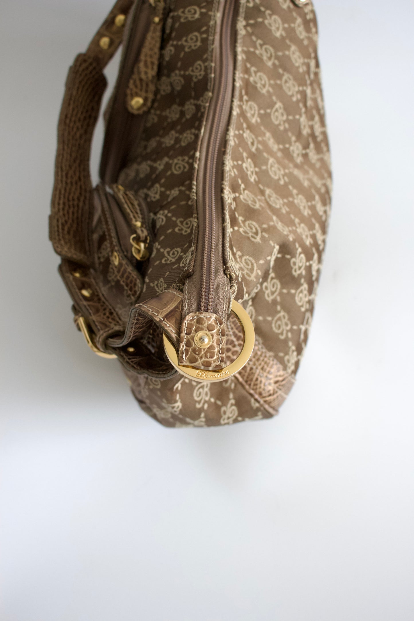 Blumarine brown monogram hobo