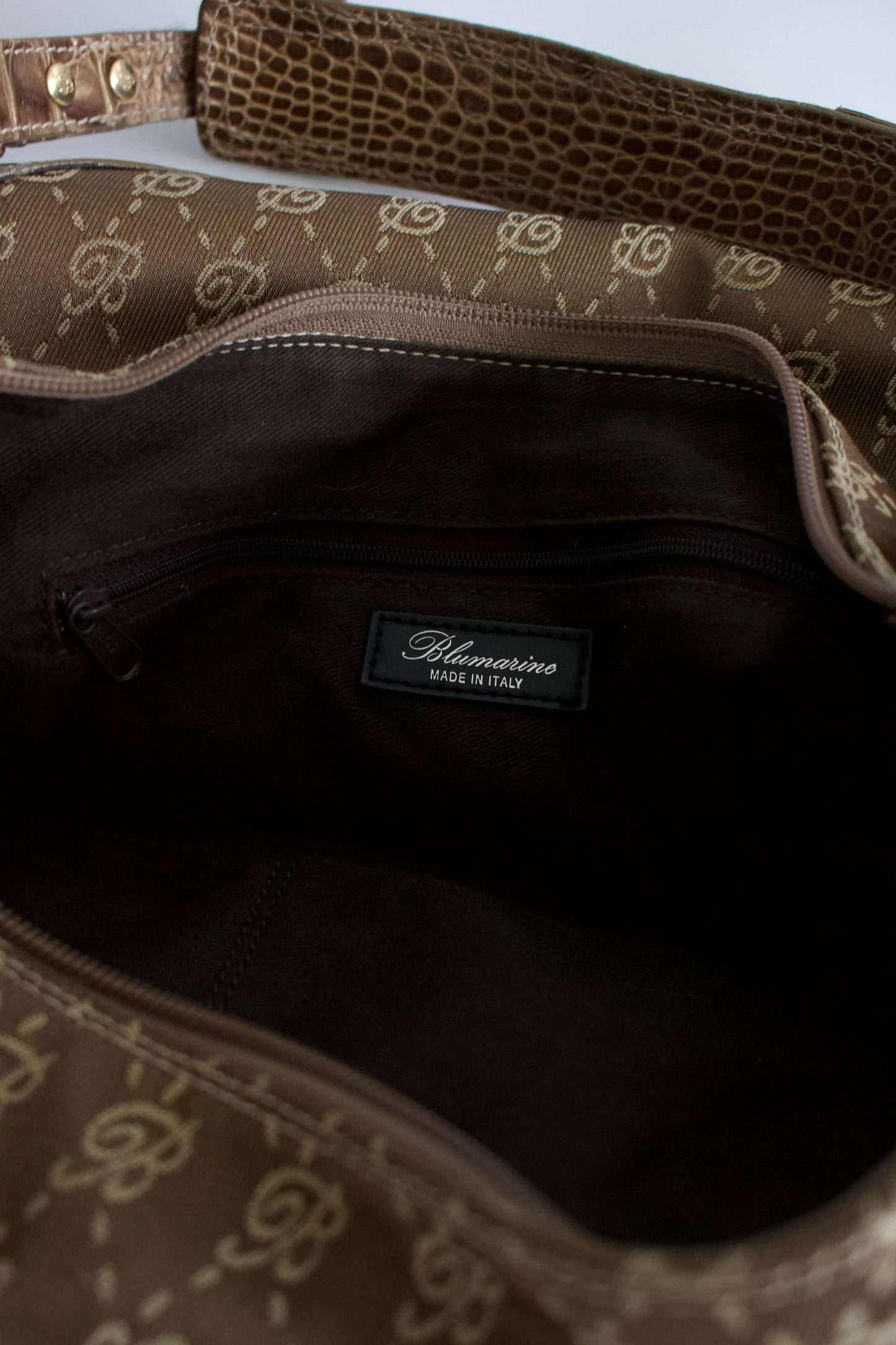 Blumarine brown monogram hobo