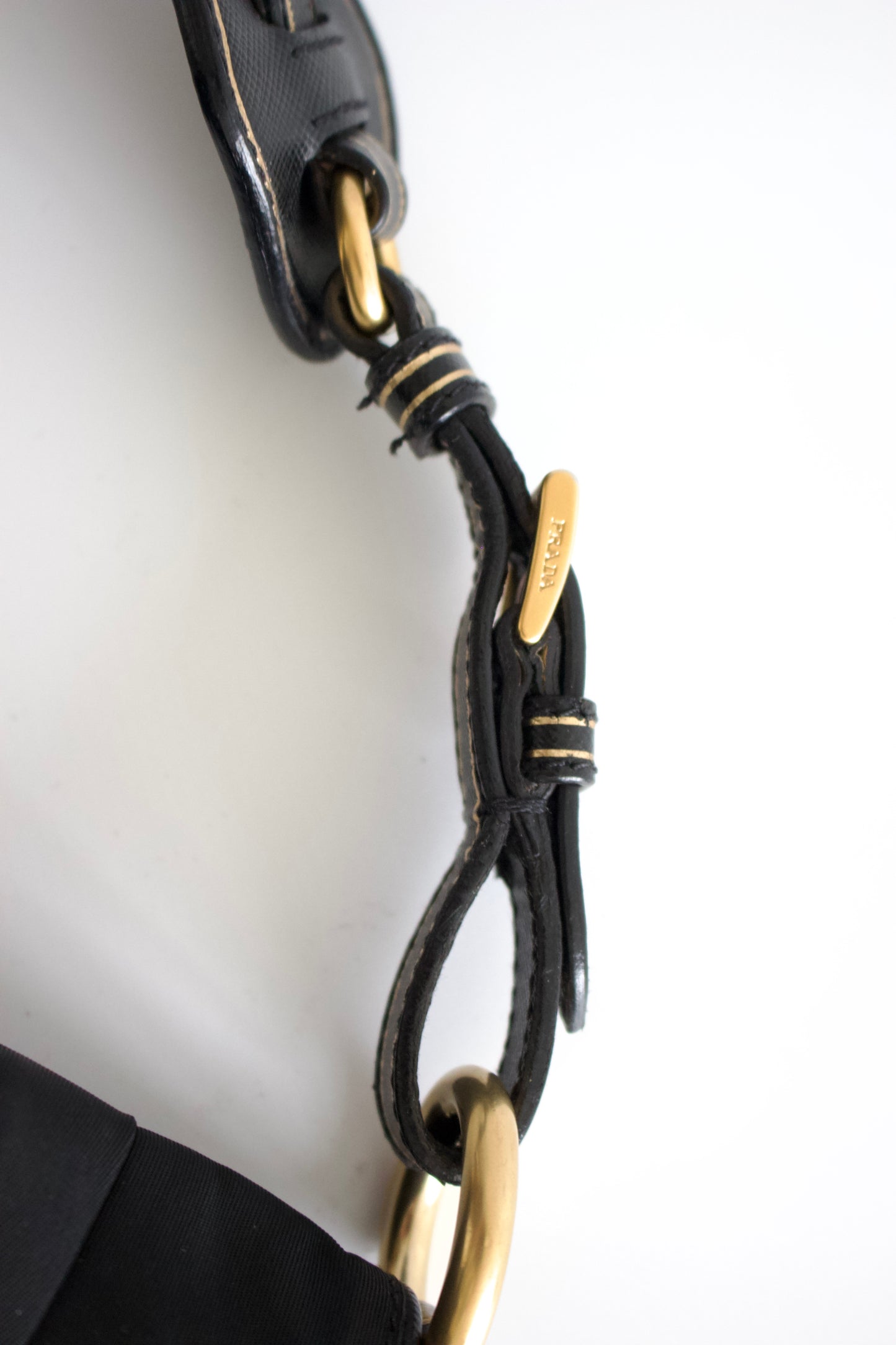 Prada 2000s black nylon baguette