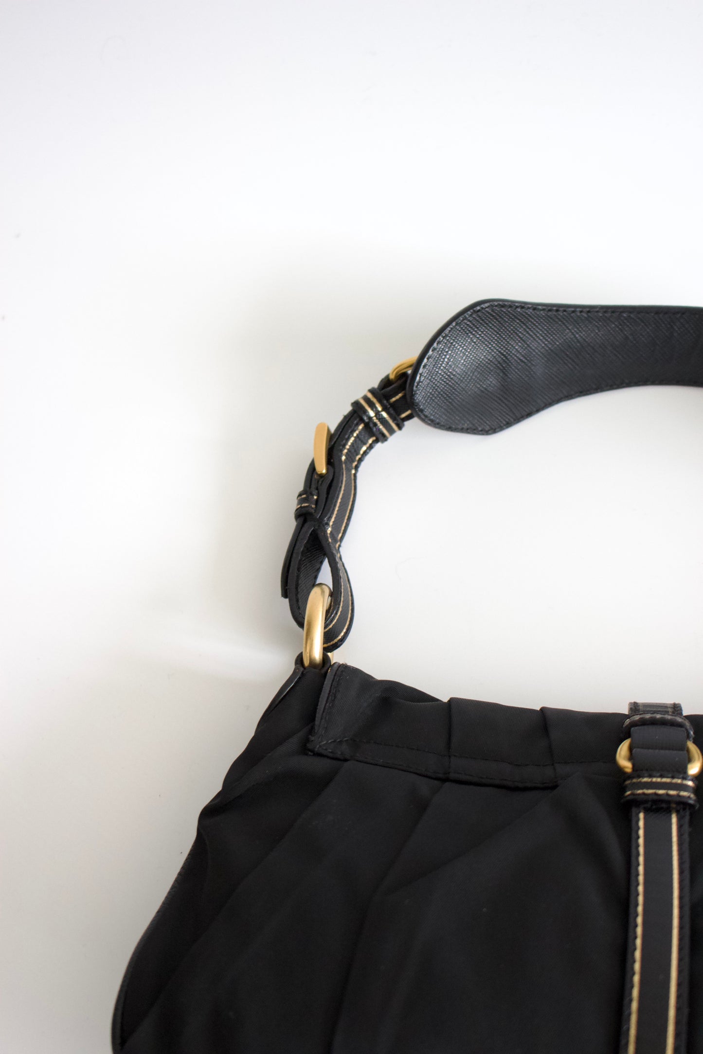 Prada 2000s black nylon baguette