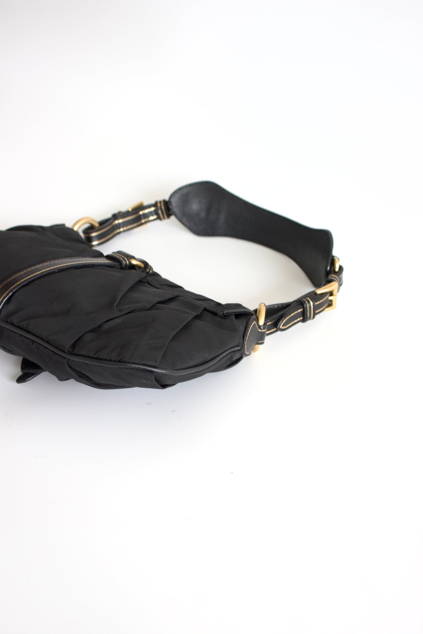 Prada 2000s black nylon baguette